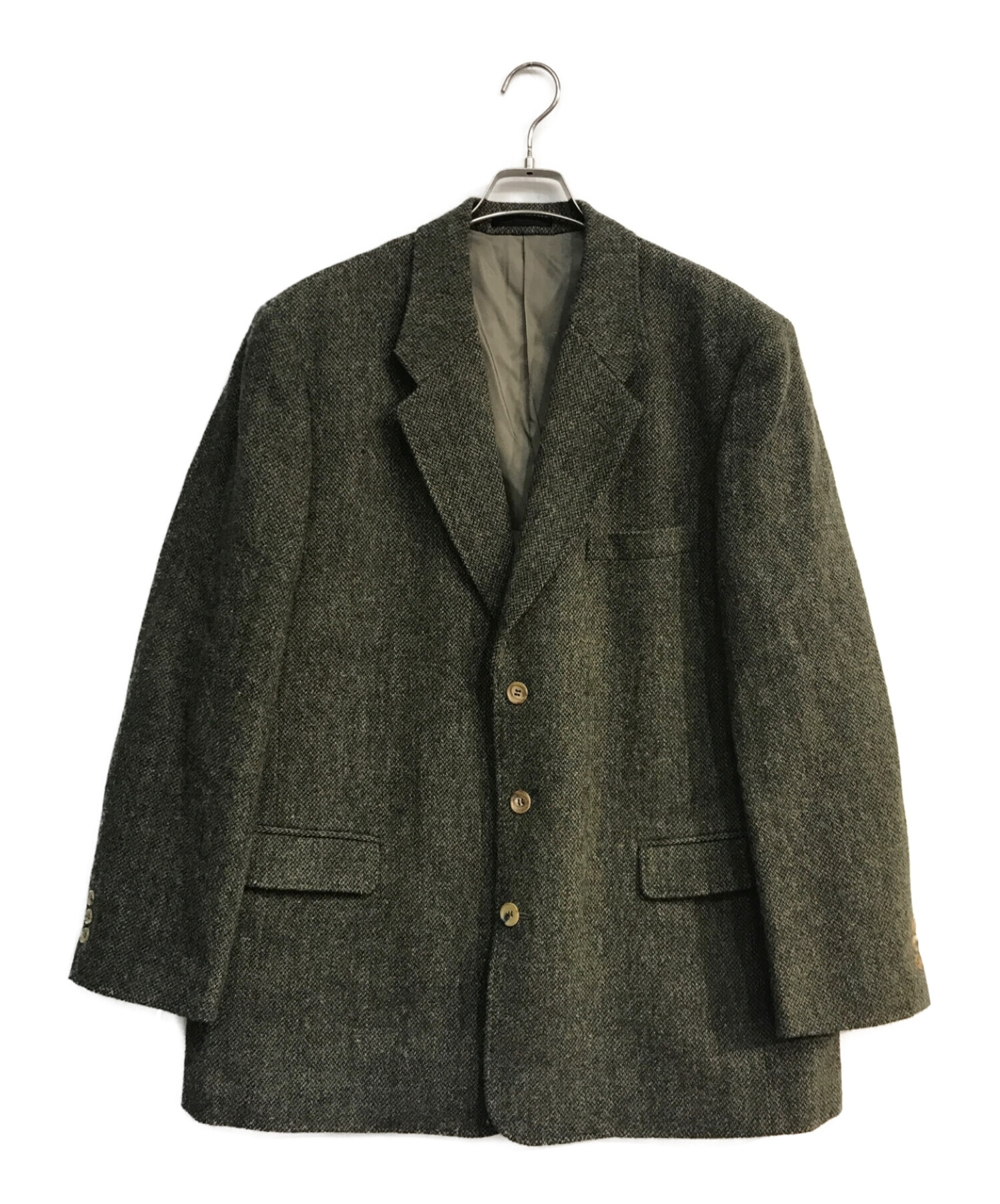 PAPAS (パパス) Harris Tweed (ハリスツイード) セットアップスーツ　Harris Tweed　総裏　オリーブ オリーブ  サイズ:XL