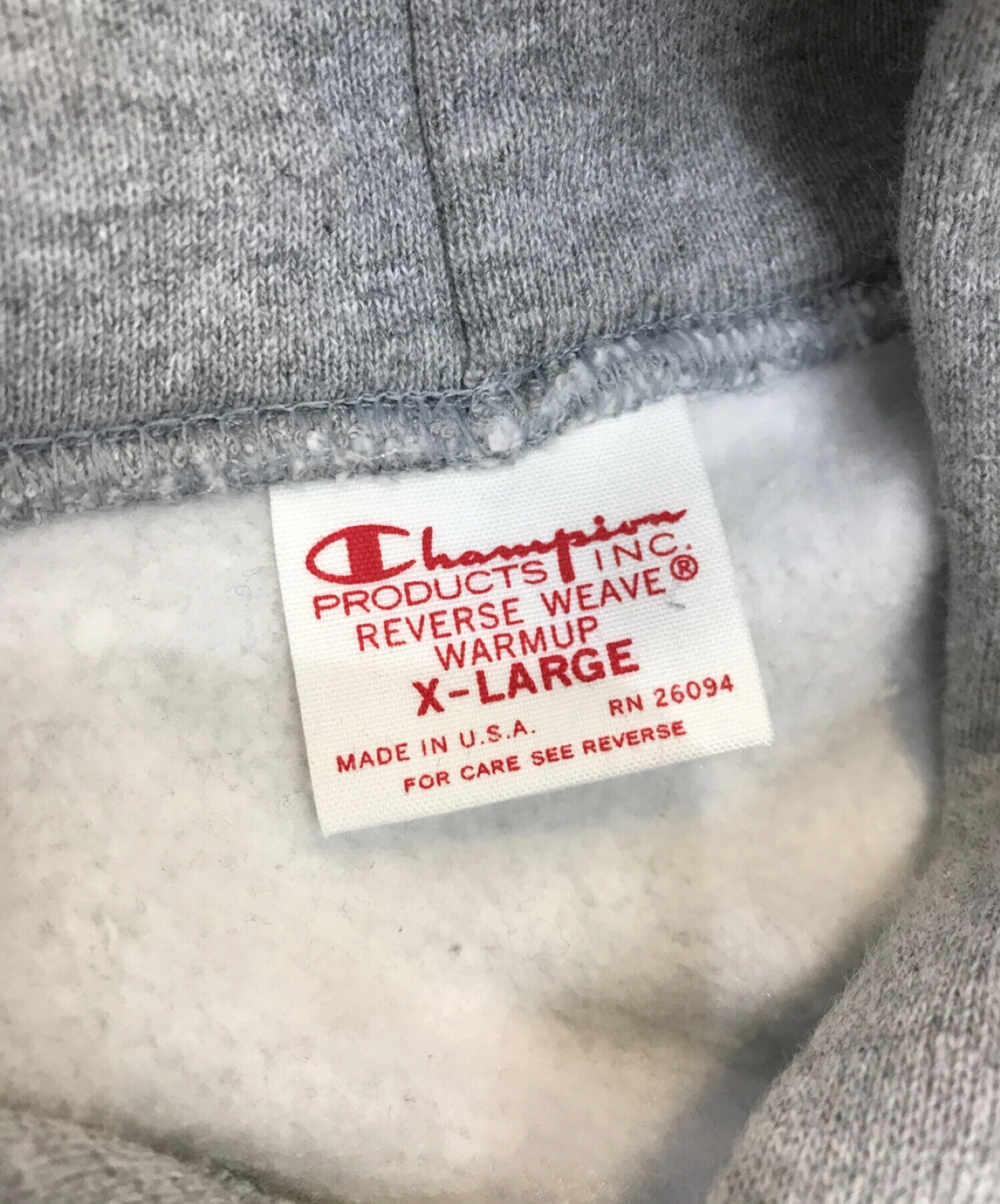 Champion REVERSE WEAVE (チャンピオンリバースウィーブ) 復刻リバースウィーブパーカー　C5-U101　グレー グレー  サイズ:XL