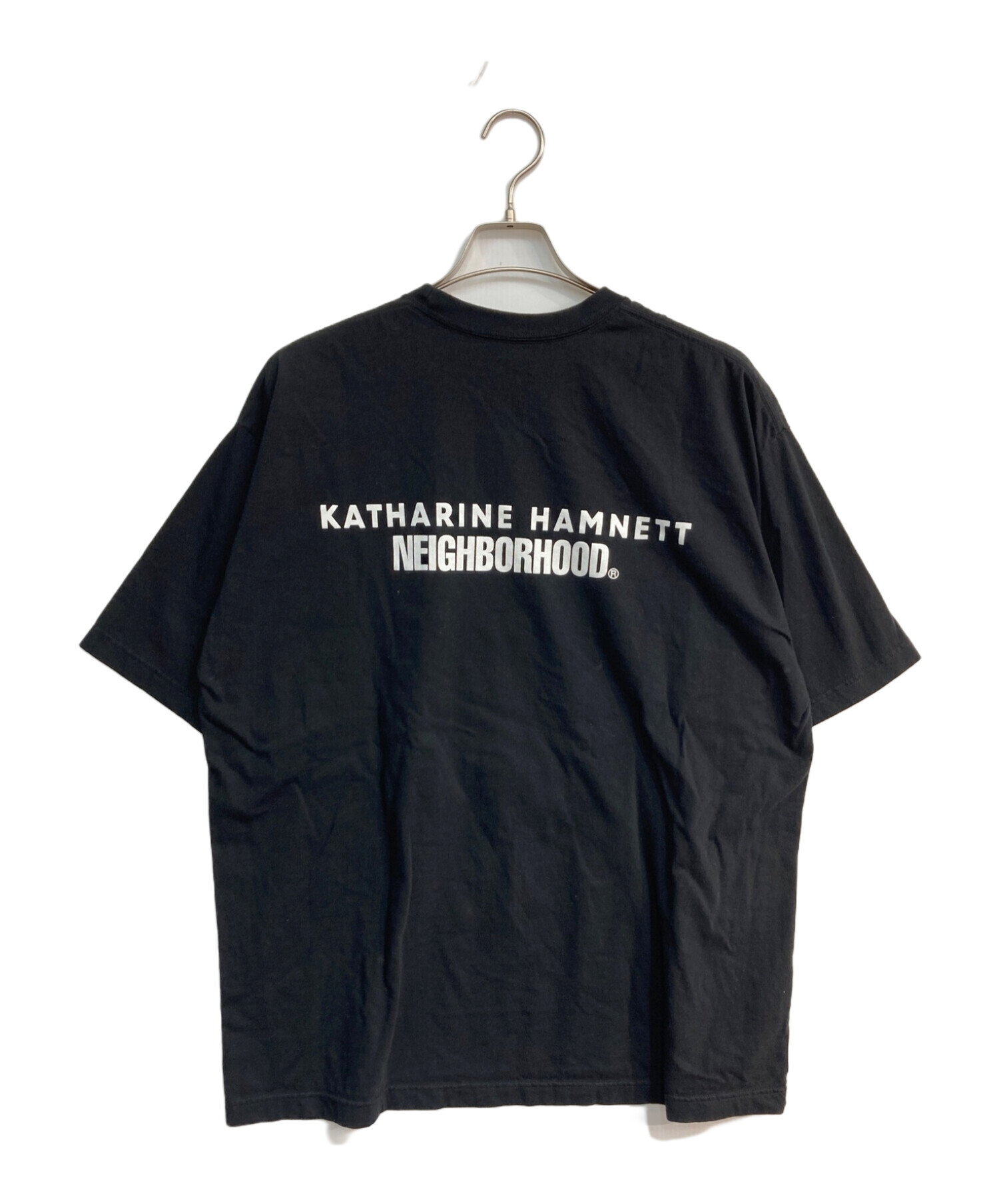 NEIGHBORHOOD (ネイバーフッド) KATHARINE HAMNETT (キャサリンハムネット) コラボTシャツ ブラック サイズ:XL