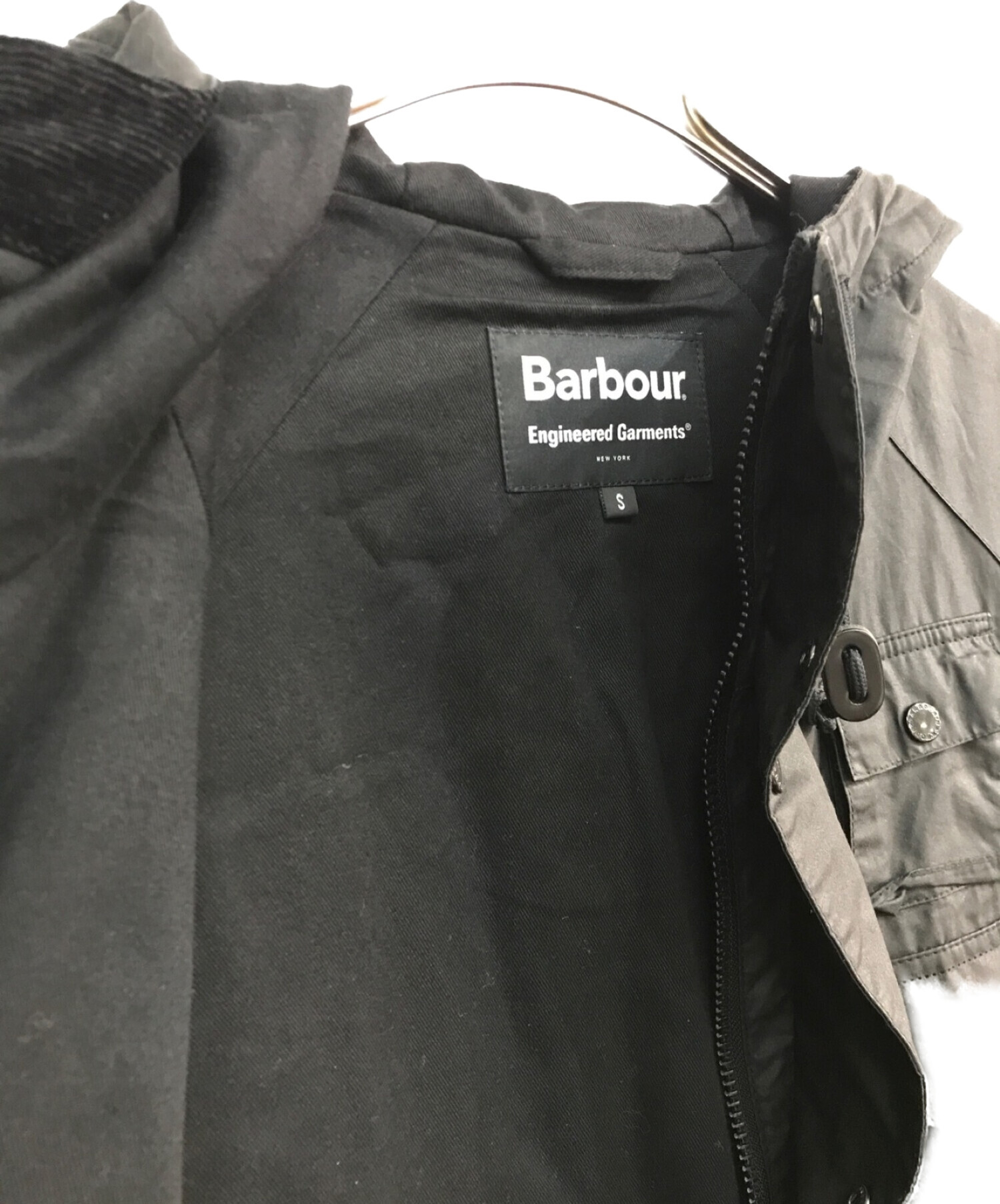 Barbour (バブアー) Engineered Garments (エンジニアド ガーメンツ) ZIP PARKA　ブラック　オイルドコート　 18AW ブラック サイズ:S