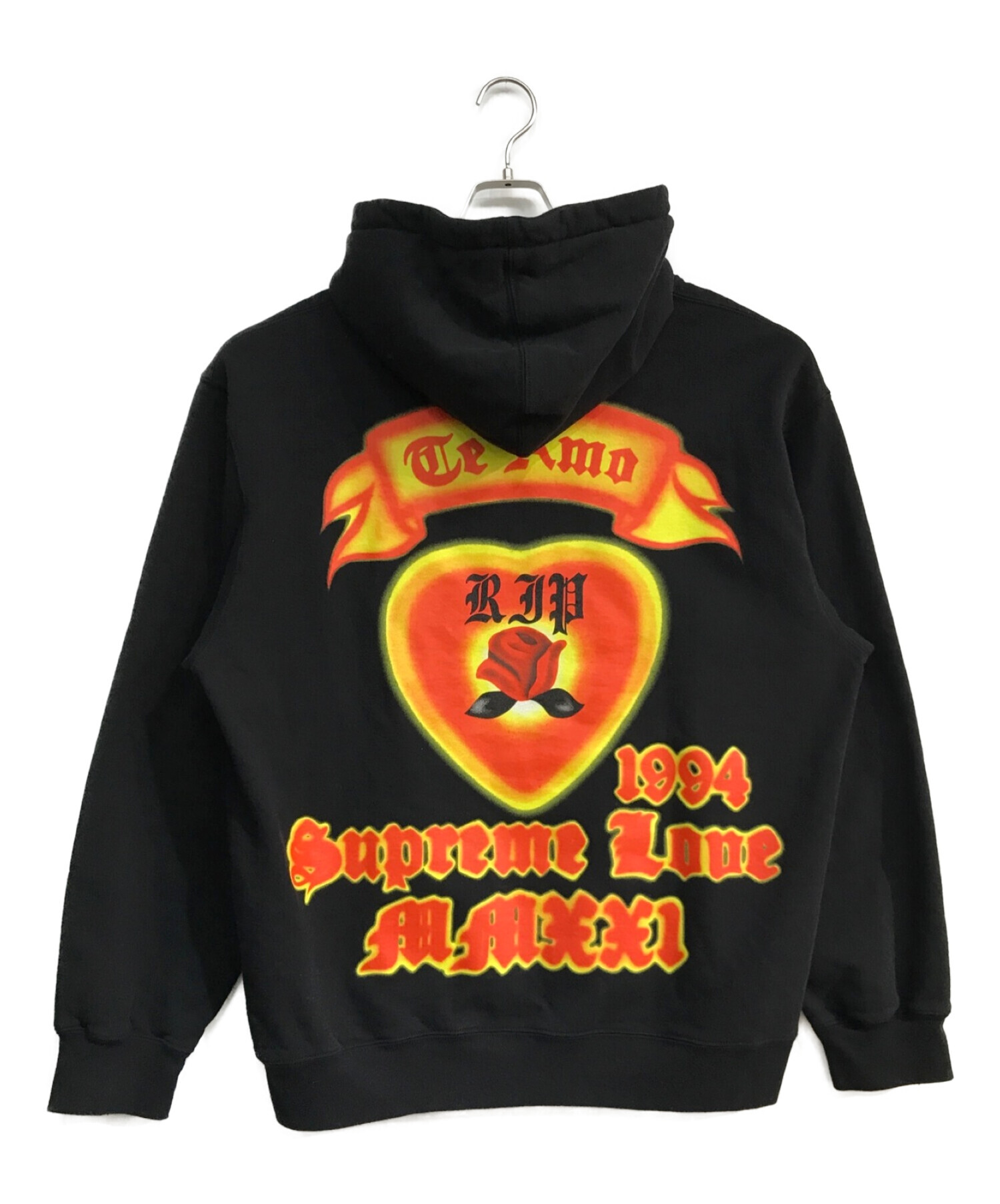 SUPREME (シュプリーム) LOVE HOODED Sweatshirt ''Te Amo''　Hoodie　ブラック　21SS ブラック  サイズ:XL