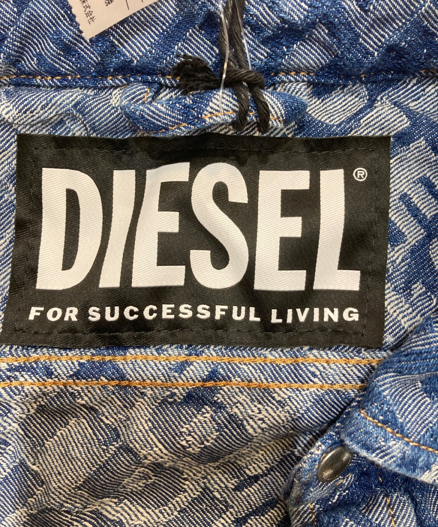 DIESEL (ディーゼル) 総柄デニムウエスタンシャツ　00T001084WW　D-LEO CAMICIA DENIM SHIRT インディゴ  インディゴ サイズ:XL 未使用品