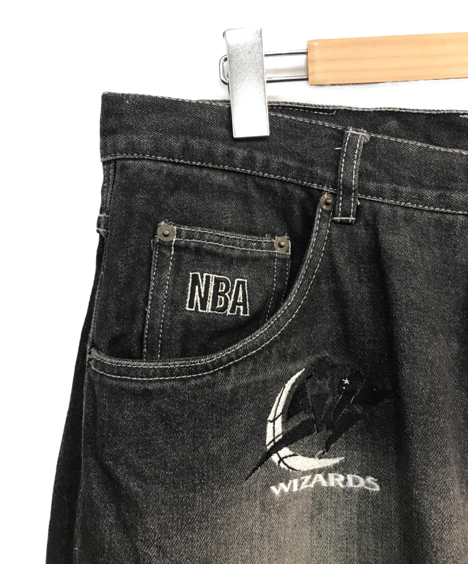 UNK NBA (アンクエヌビーエー) ワッペンデニムパンツ　ブラック ブラック サイズ:34