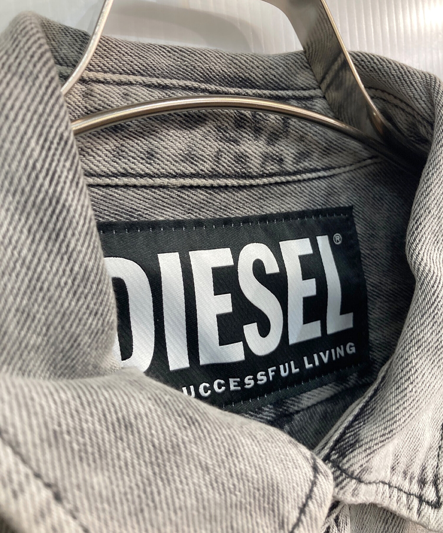 中古・古着通販】DIESEL (ディーゼル) デニムシャツ グレー 英字