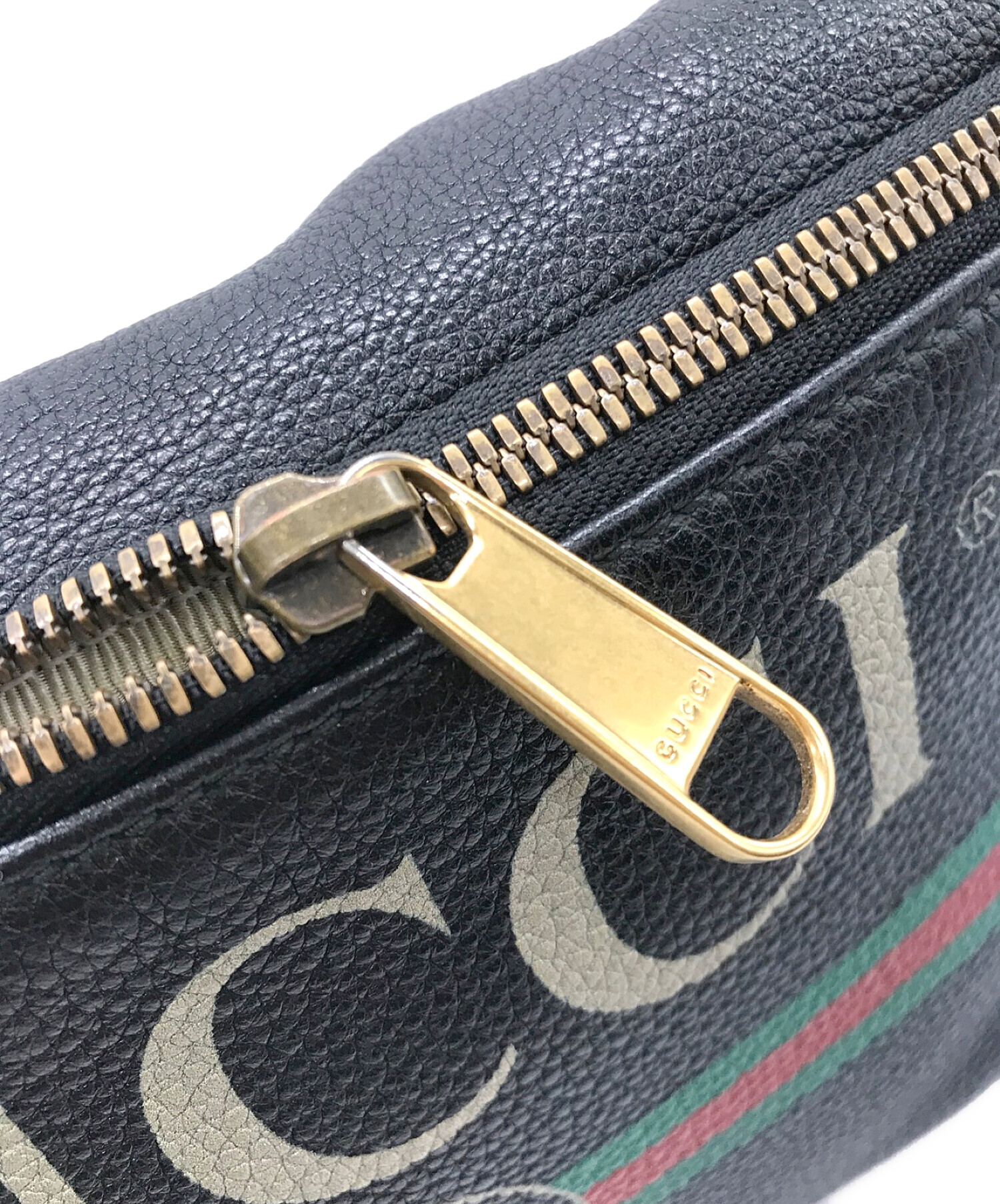 中古・古着通販】GUCCI (グッチ) グッチプリントレザーベルトバッグ