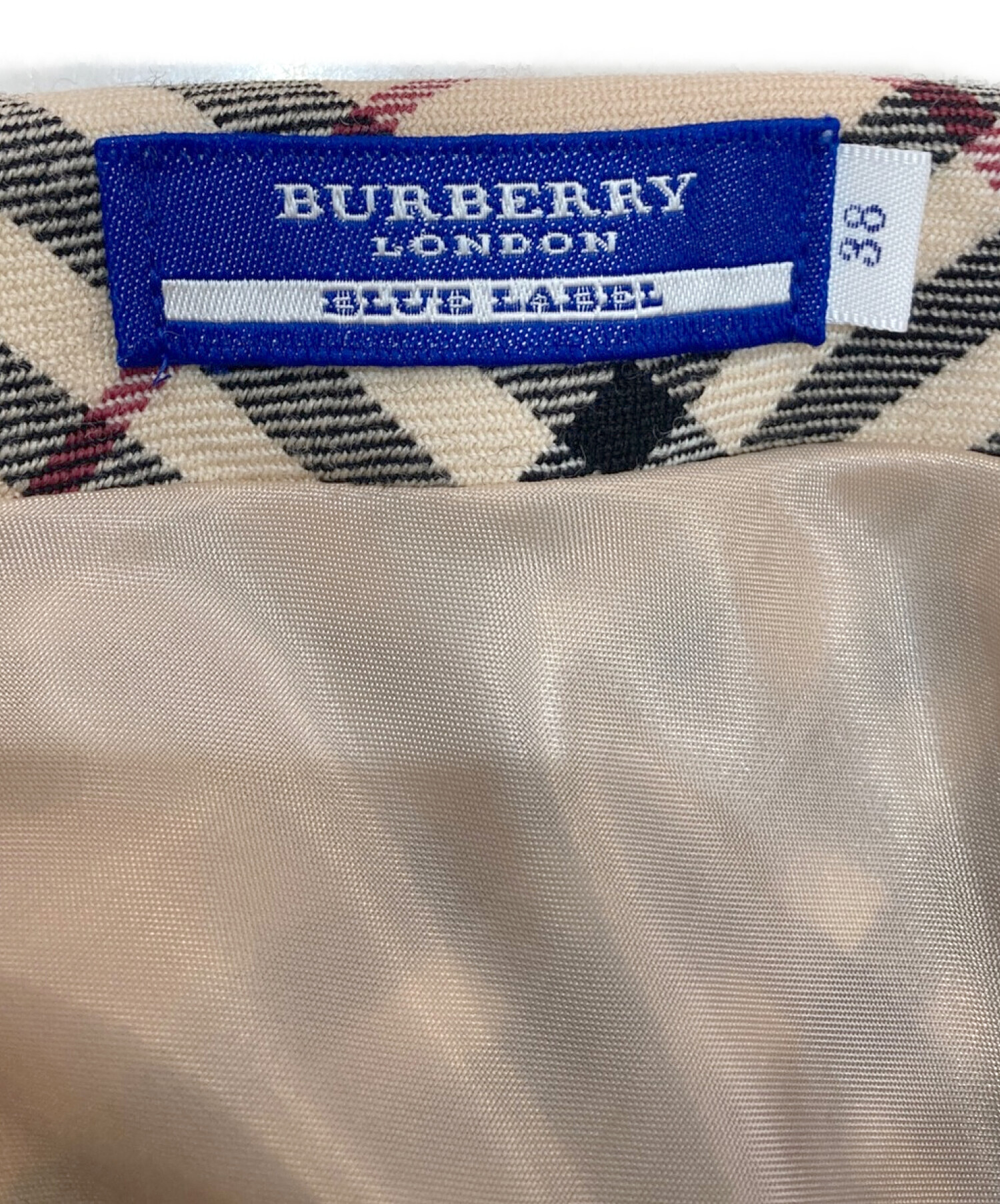 BURBERRY BLUE LABEL (バーバリーブルーレーベル) チェックスカート　FLF56-626　ウールスカート　ノバチェック　ベージュ  ベージュ サイズ:38