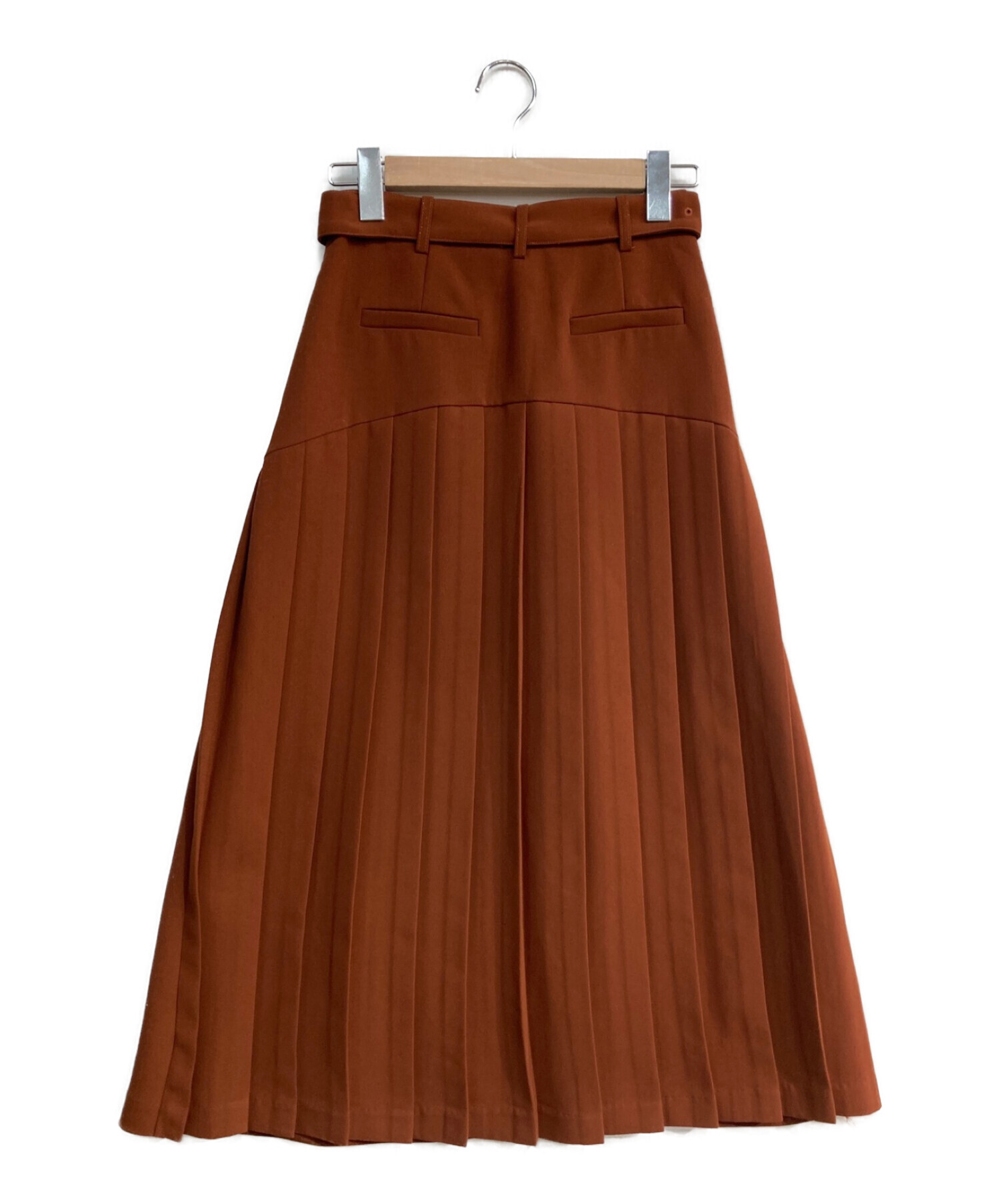 中古・古着通販】AMERI (アメリ) BACK PLEATS SKIRT 0181920600 バックプリーツスカート ブラウン  サイズ:S｜ブランド・古着通販 トレファク公式【TREFAC FASHION】スマホサイト