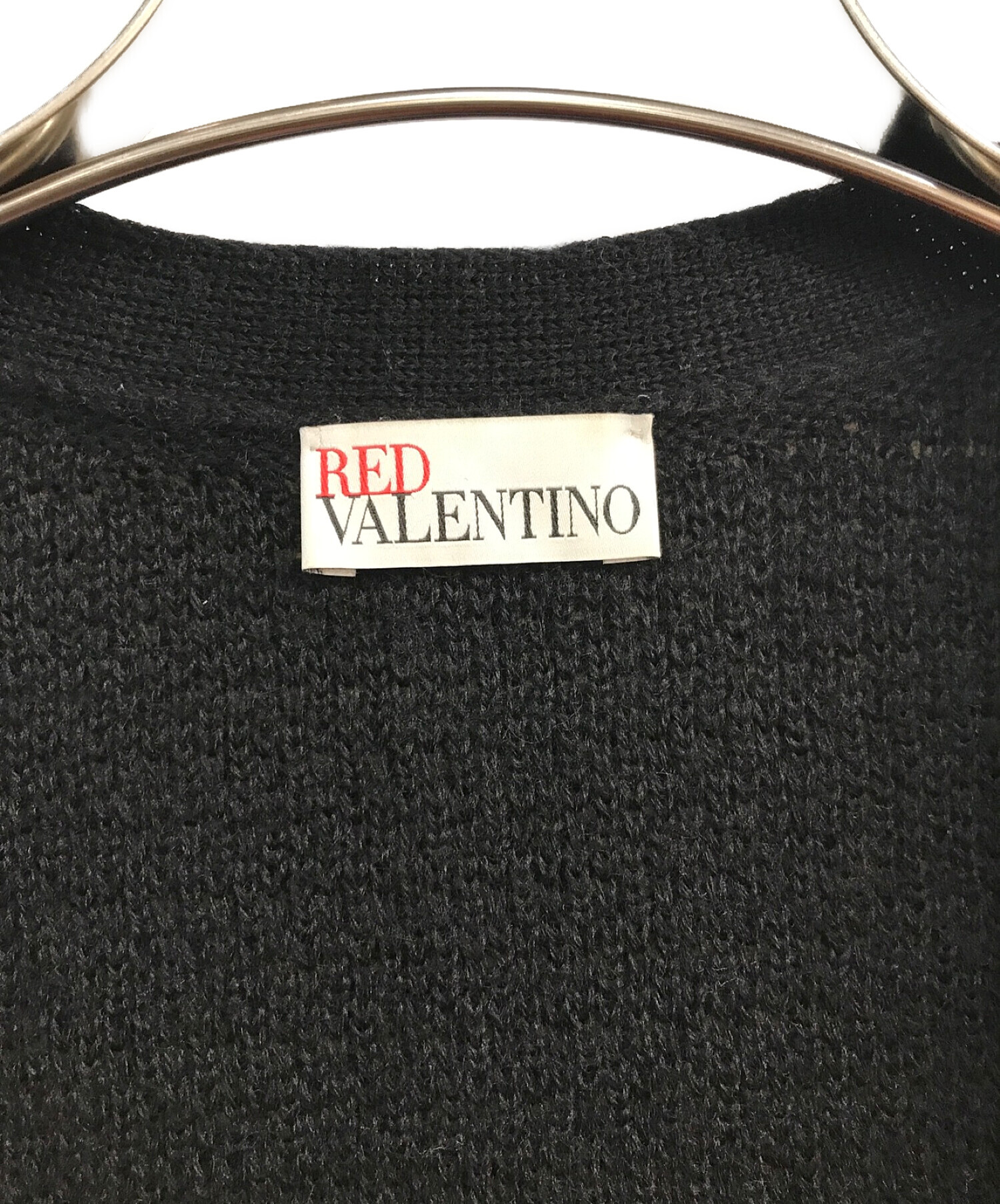 RED VALENTINO (レッドヴァレンティノ) マクロフラワークロシェ編みニットコート　LR3KH00G2J8　ブラック ブラック サイズ:S