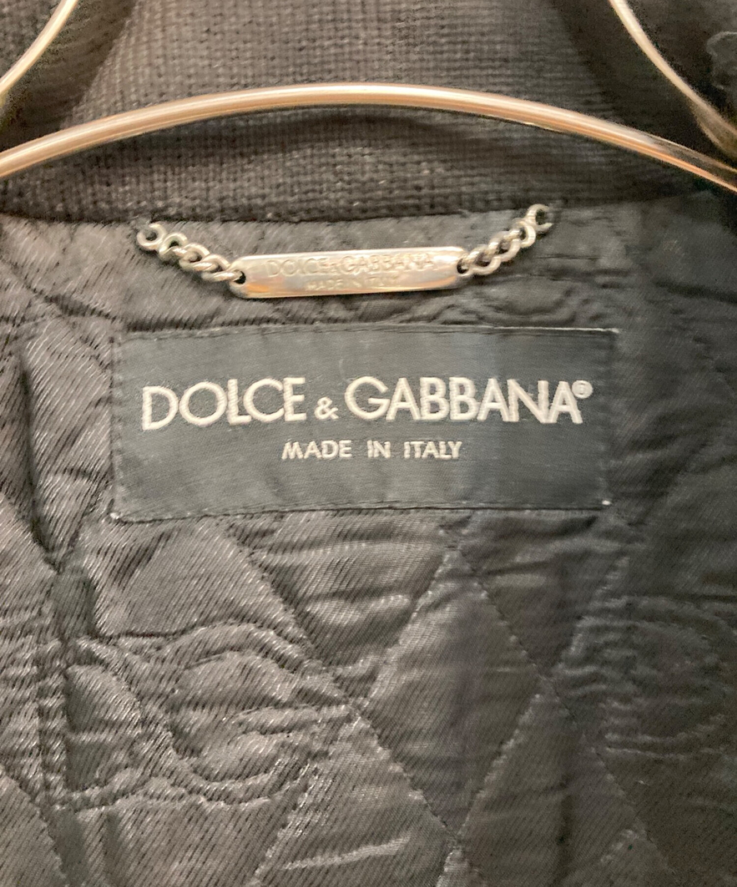 DOLCE & GABBANA (ドルチェ＆ガッバーナ) イールスキンジップブルゾン　ブラック ブラック サイズ:48