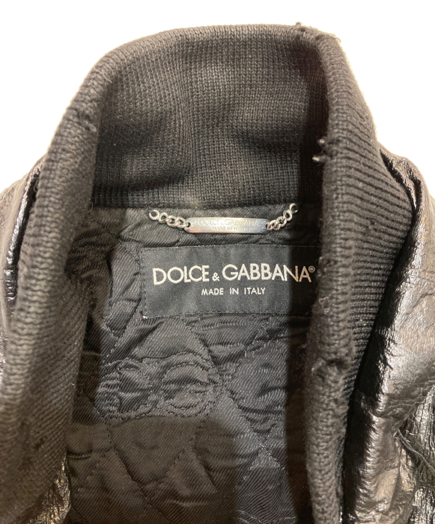 DOLCE & GABBANA (ドルチェ＆ガッバーナ) イールスキンジップブルゾン　ブラック ブラック サイズ:48