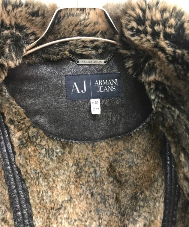 ARMANI JEANS (アルマーニジーンズ) フェイクムートンジャケット ブラック サイズ:USA 2