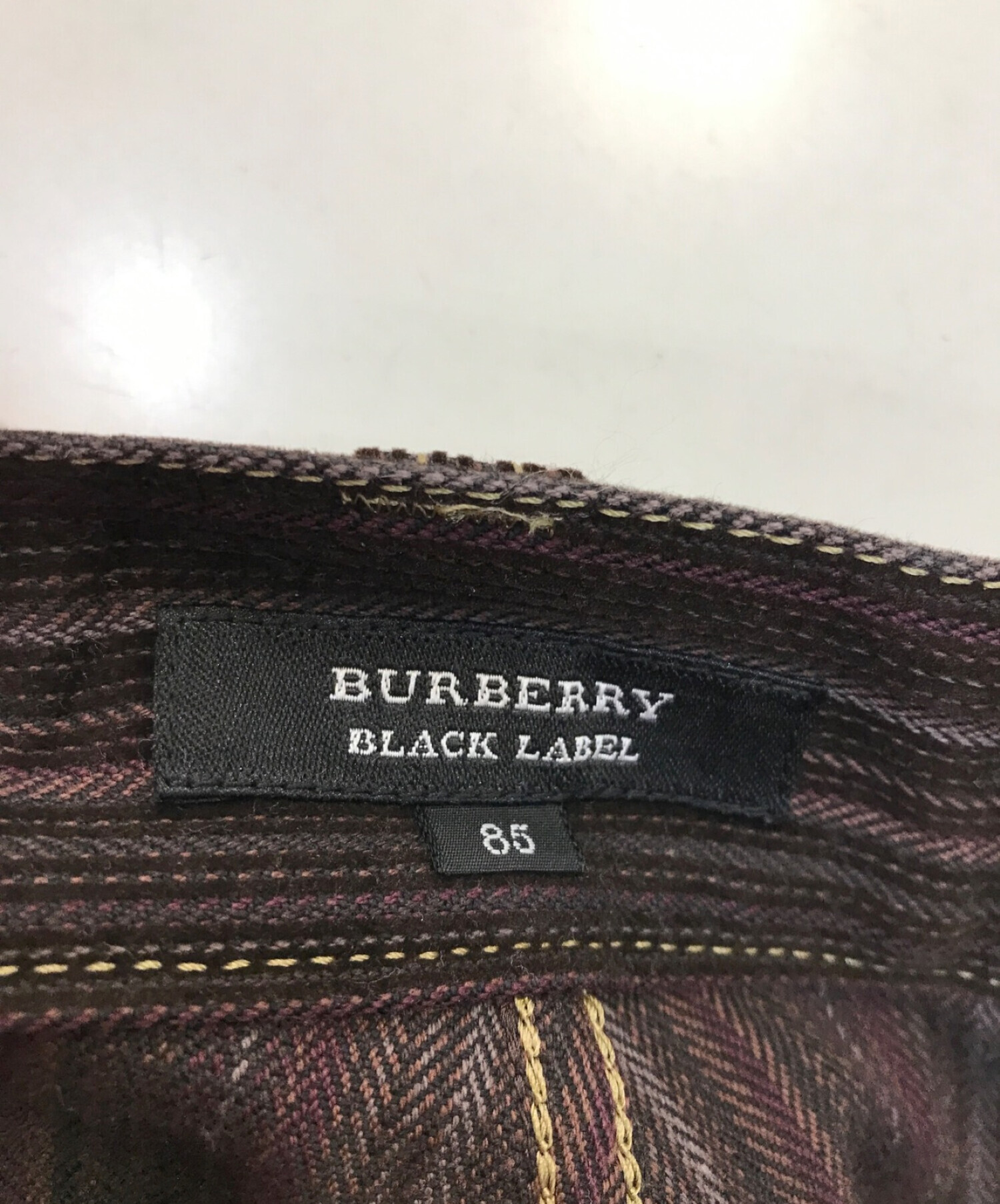 BURBERRY BLACK LABEL (バーバリーブラックレーベル) ストライプパンツ ブラウン サイズ:25