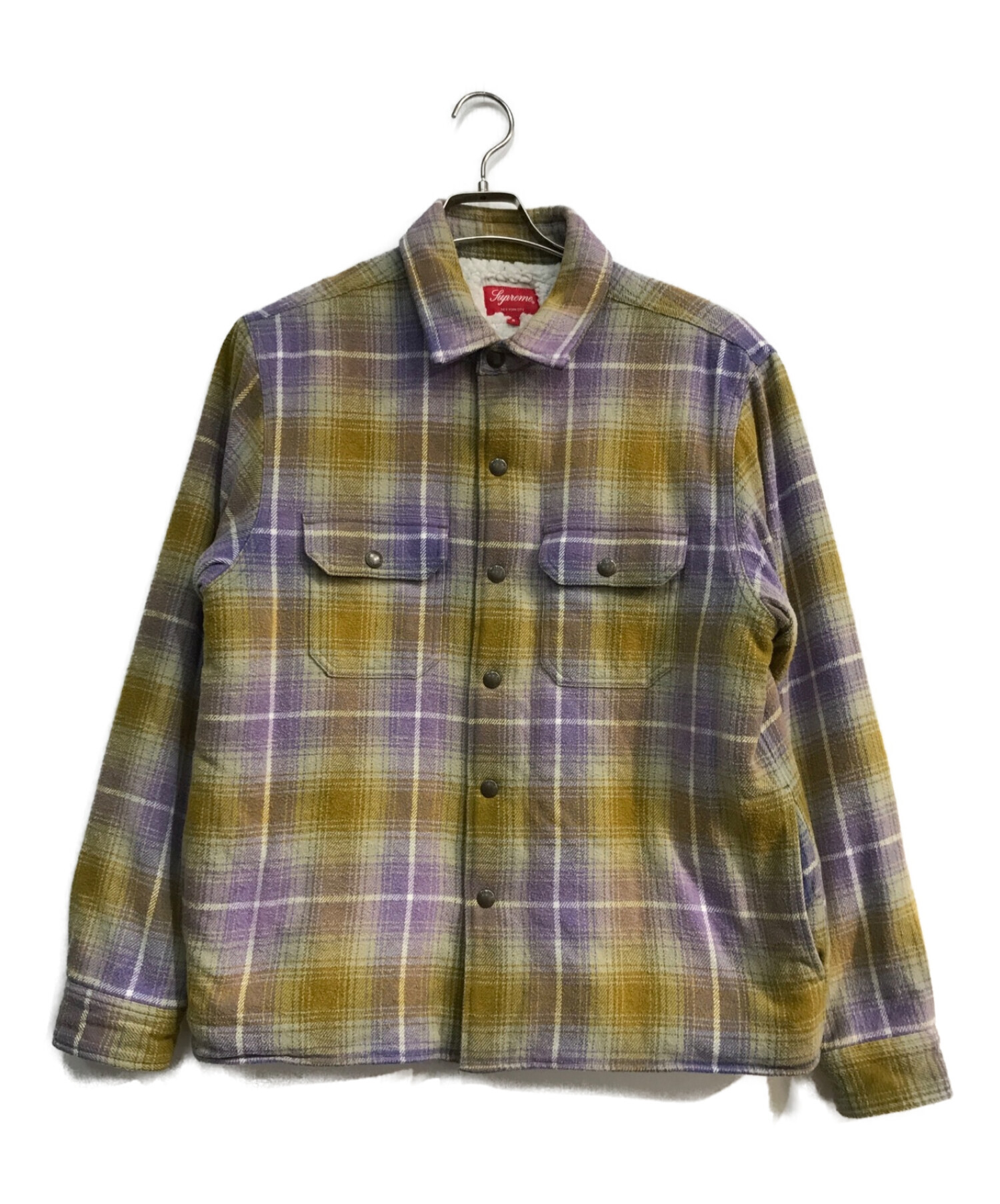 supremesupreme shearling lined flannel shirt - ブルゾン