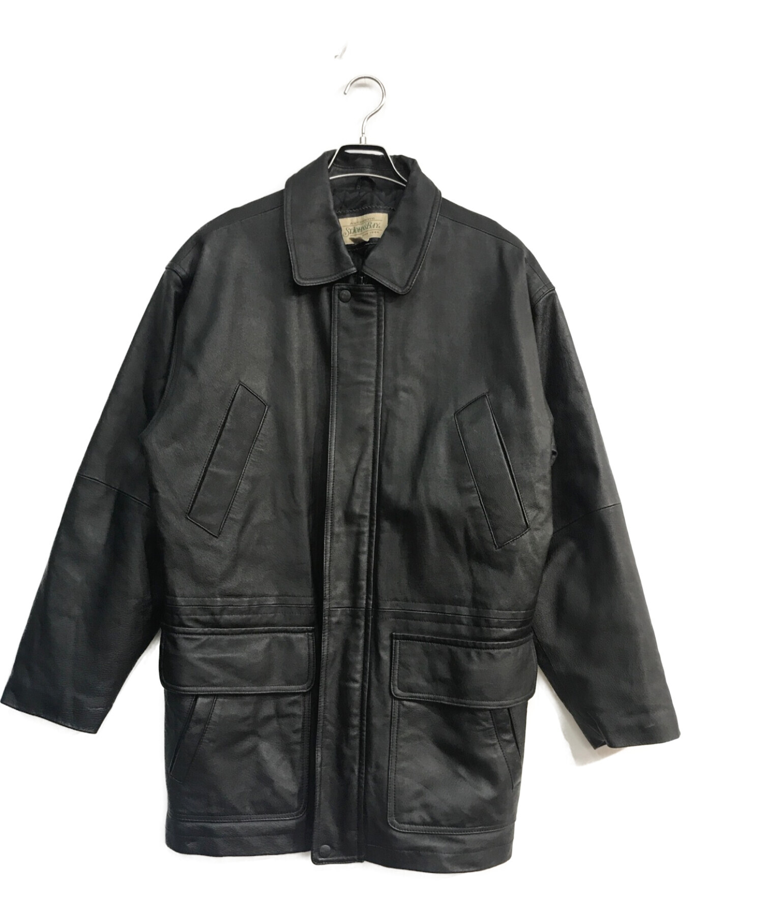 ST JOHN'S BAY (セントジョンズベイ) レザーカーコート　レザージャケット　90s ブラック サイズ:M