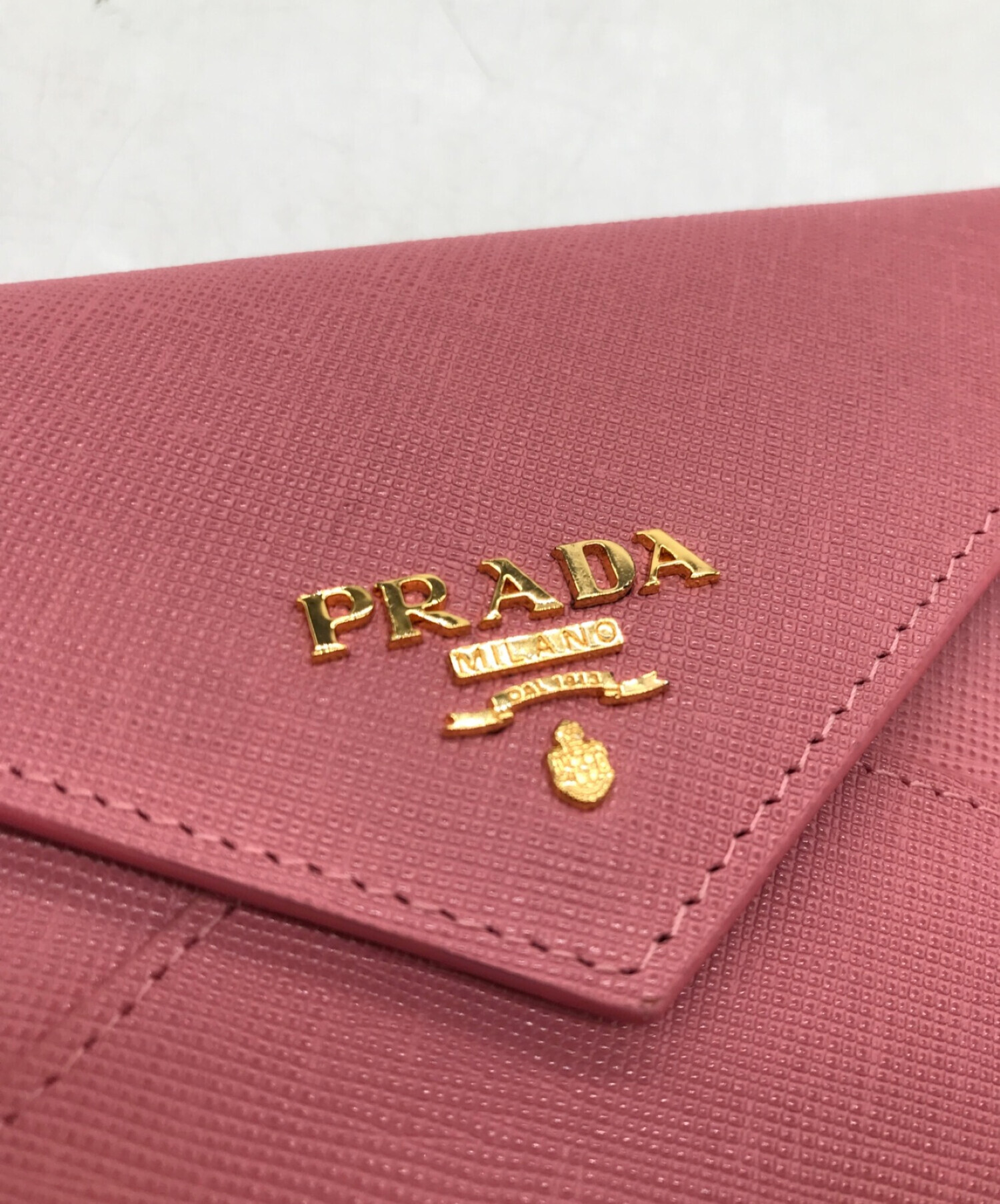 中古・古着通販】PRADA (プラダ) エンベロープ型 長財布 1MF175 ピンク