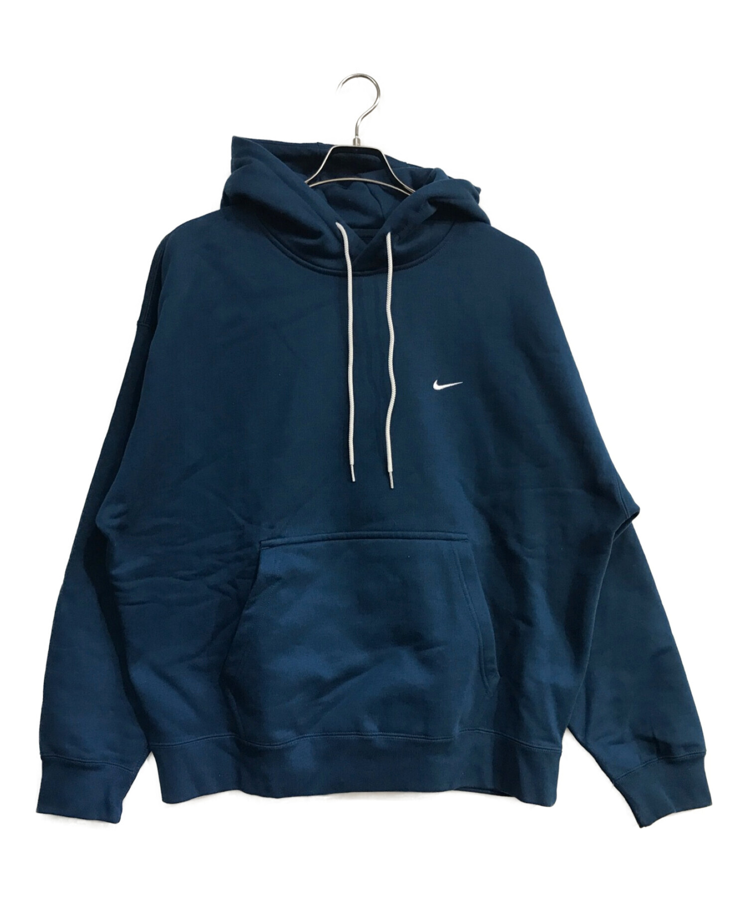 NIKE (ナイキ) SOLO SWSH HW BB HOODIE　プルオーバーパーカー　ロゴ刺繍 ネイビー サイズ:XXL