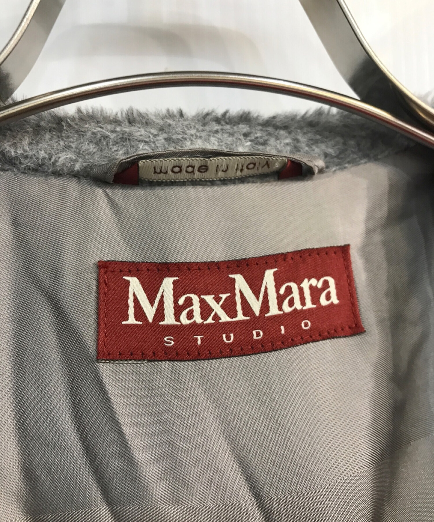 MAX MARA STUDIO (マックスマーラ ストゥディオ) アルパカ混シャギーコート　60861133000 グレー サイズ:42