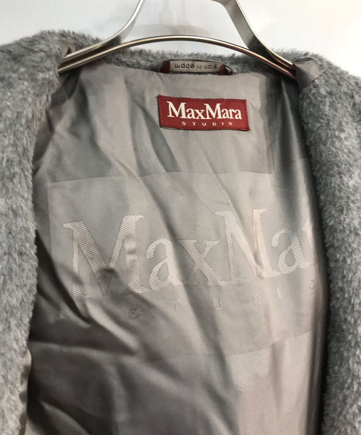 MAX MARA STUDIO (マックスマーラ ストゥディオ) アルパカ混シャギーコート　60861133000 グレー サイズ:42