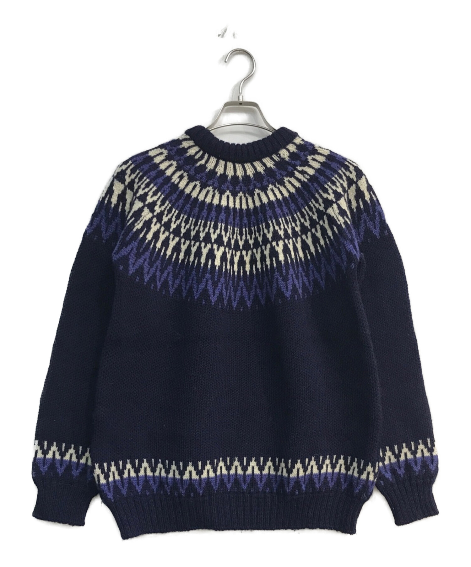 GUERNSEY WOOLLENS (ガンジーウーレンズ) ノルディックセーター ネイビー サイズ:42