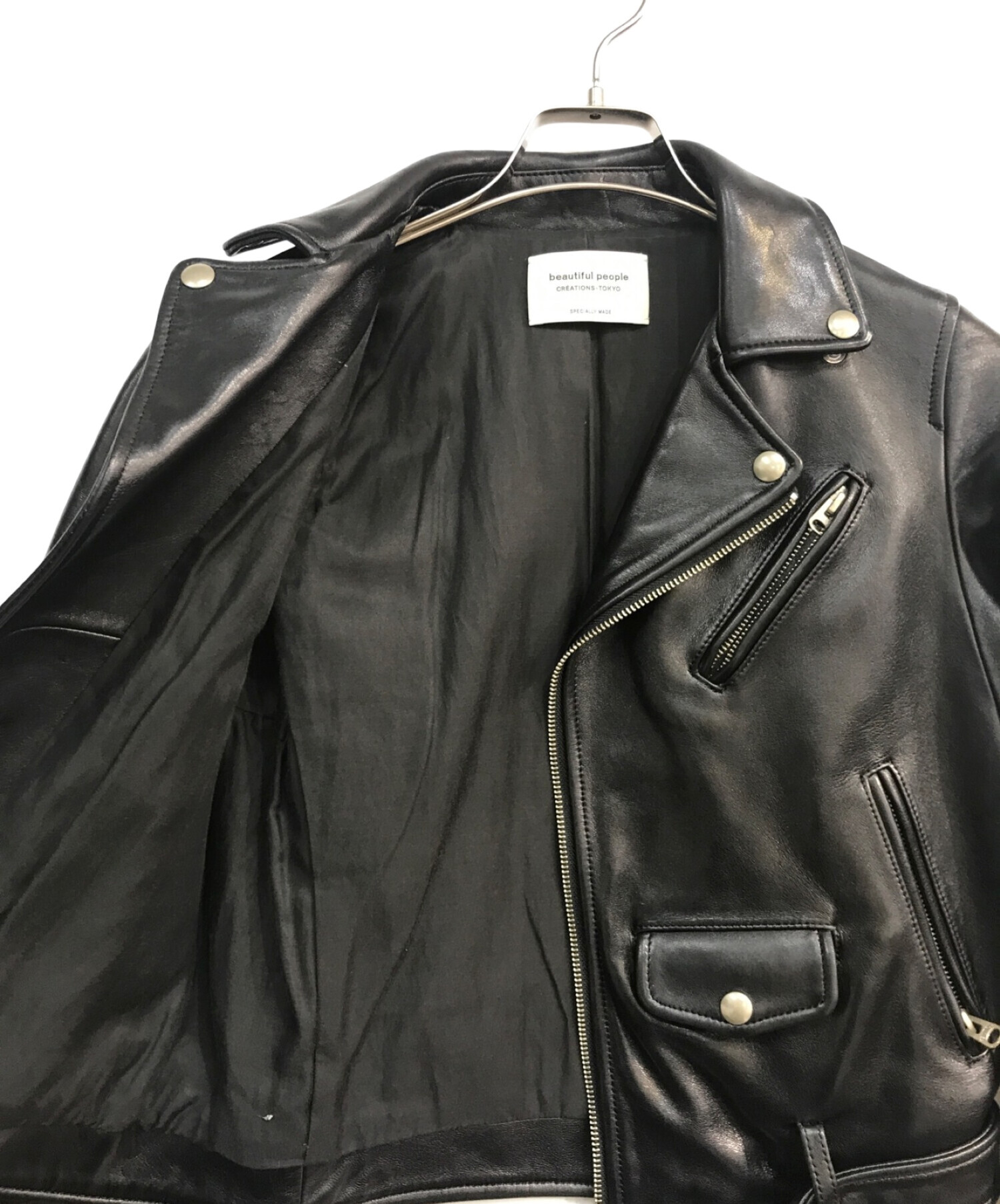 beautiful people (ビューティフルピープル) vintage leather riders jacket　1000402411  ブラック サイズ:140