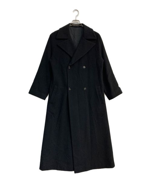 【中古・古着通販】yohji yamamoto+Noir (ヨウジヤマモトプリュスノアール) アンゴラ混ダブルロングコート NV-C07-108  ブラック ブラック サイズ:3｜ブランド・古着通販 トレファク公式【TREFAC FASHION】スマホサイト