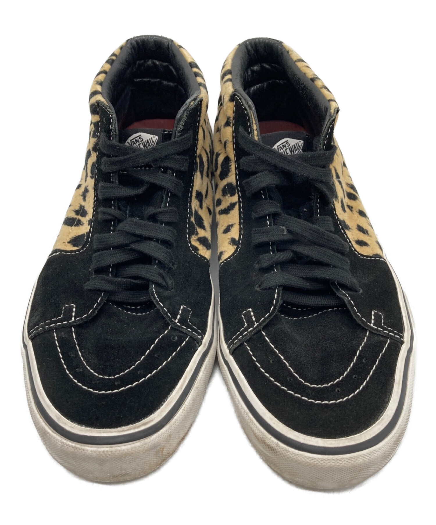 Supreme (シュプリーム) VANS (バンズ) SK8-Mid Velvet Leopard　ミッドカットスニーカー　ベージュｘブラック  ベージュ×ブラック サイズ:27.5ｃｍ