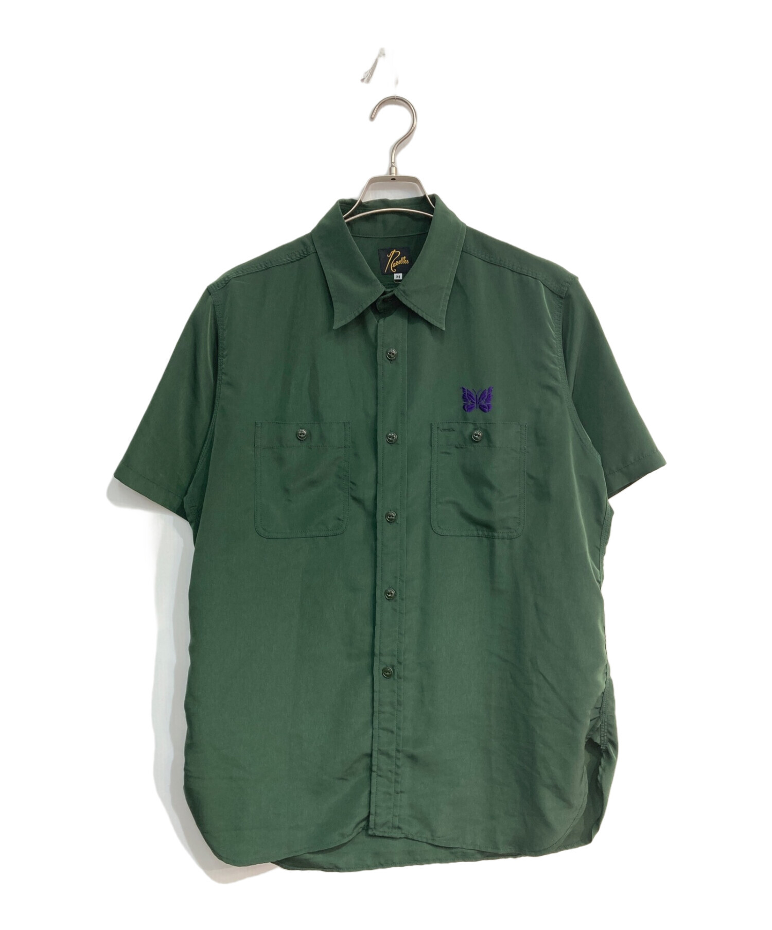 中古・古着通販】Needles (ニードルズ) S/S Work Shirt - Poly Cloth IN136 グリーン  サイズ:M｜ブランド・古着通販 トレファク公式【TREFAC FASHION】スマホサイト