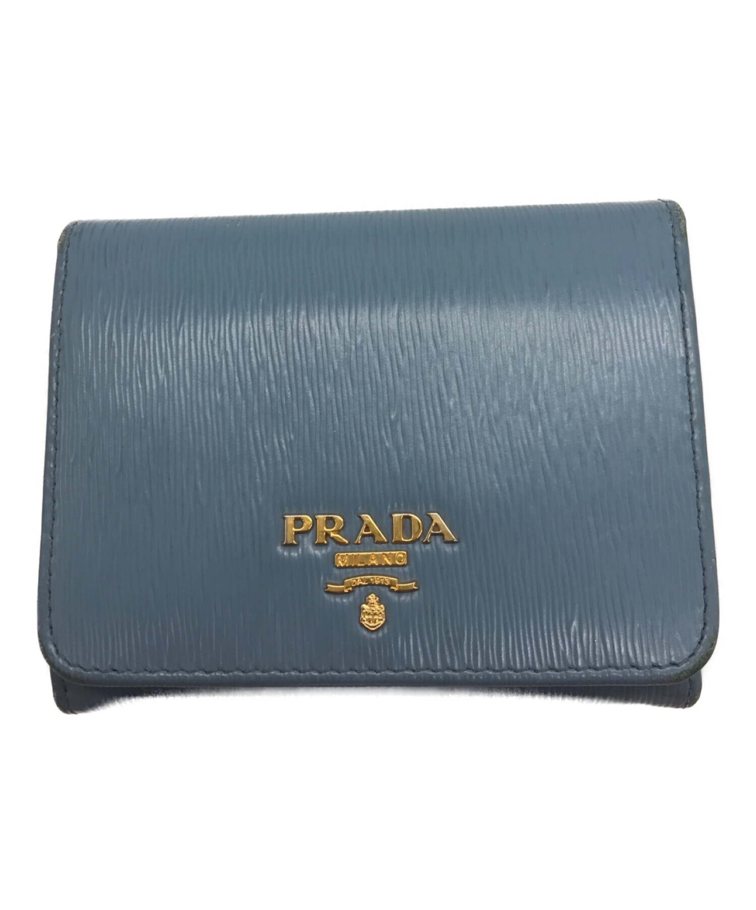 PRADA (プラダ) 3つ折り財布　1MH176 ブルー