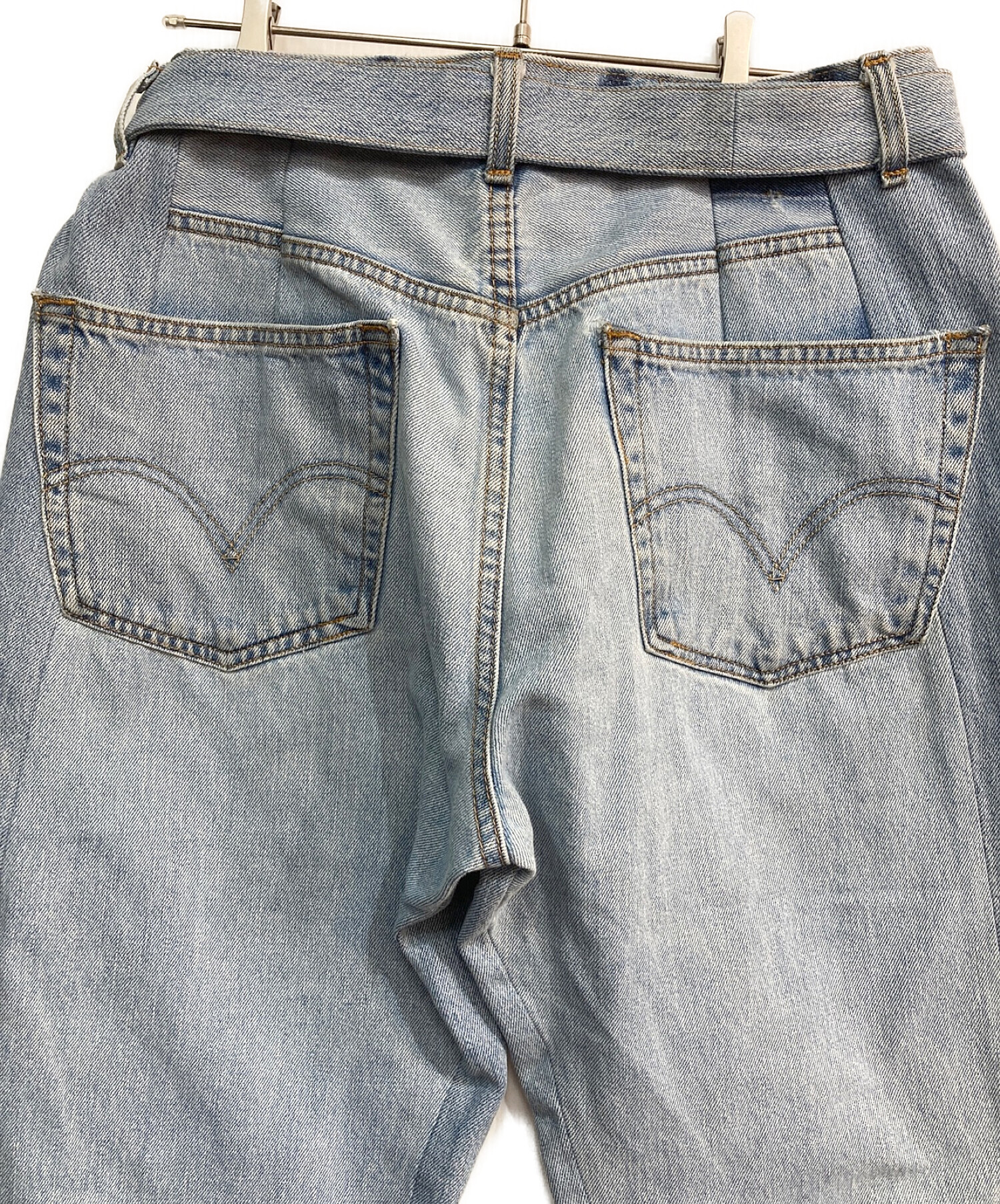 SEEALL (シーオール) Reconstructed belted buggy denim　SAU21 DE601　ベルテッドバギーデニム  インディゴ サイズ:3