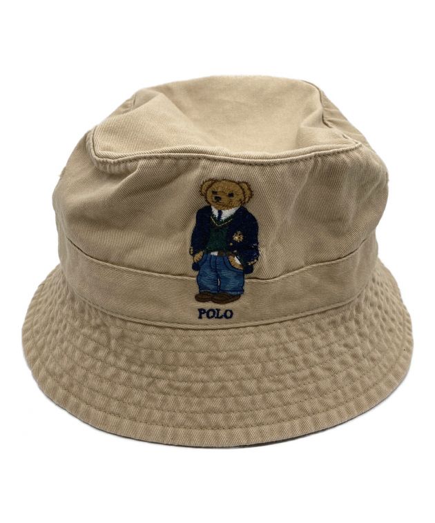 中古・古着通販】POLO RALPH LAUREN (ポロ・ラルフローレン) ツイルバケットハット ポロベア ベージュ  サイズ:S/M｜ブランド・古着通販 トレファク公式【TREFAC FASHION】スマホサイト