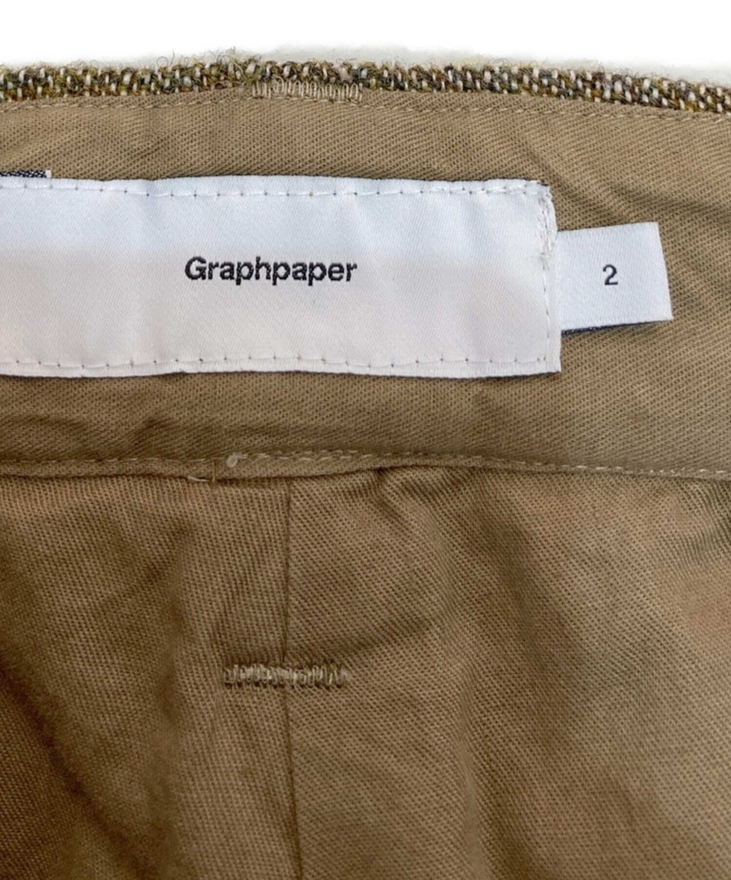 中古・古着通販】Graphpaper (グラフペーパー) Tweed Kibata Pants GM193-40047 ベージュ  サイズ:2｜ブランド・古着通販 トレファク公式【TREFAC FASHION】スマホサイト