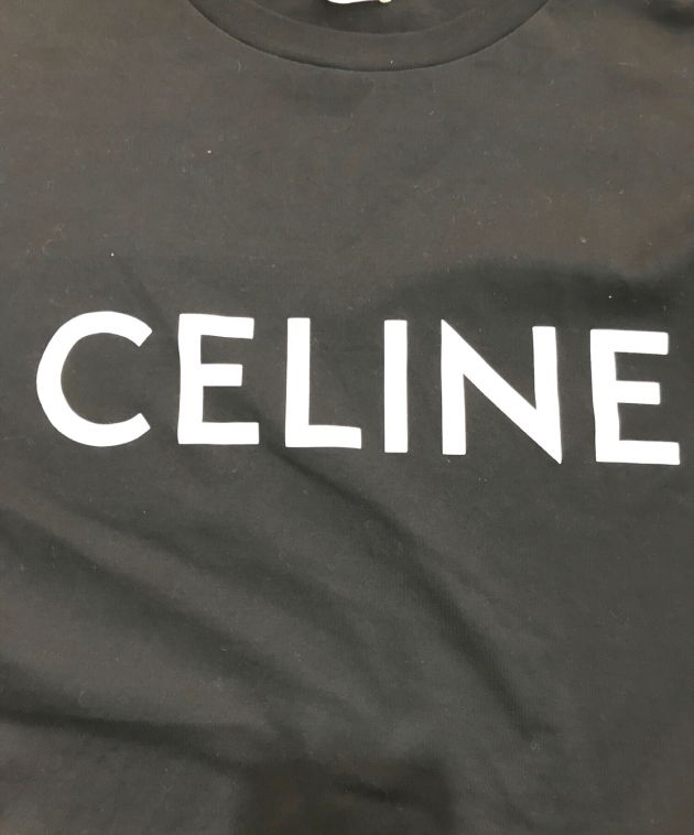 CELINE (セリーヌ) ルーズTシャツ　2X681671Q　ロゴプリント ブラック サイズ:S