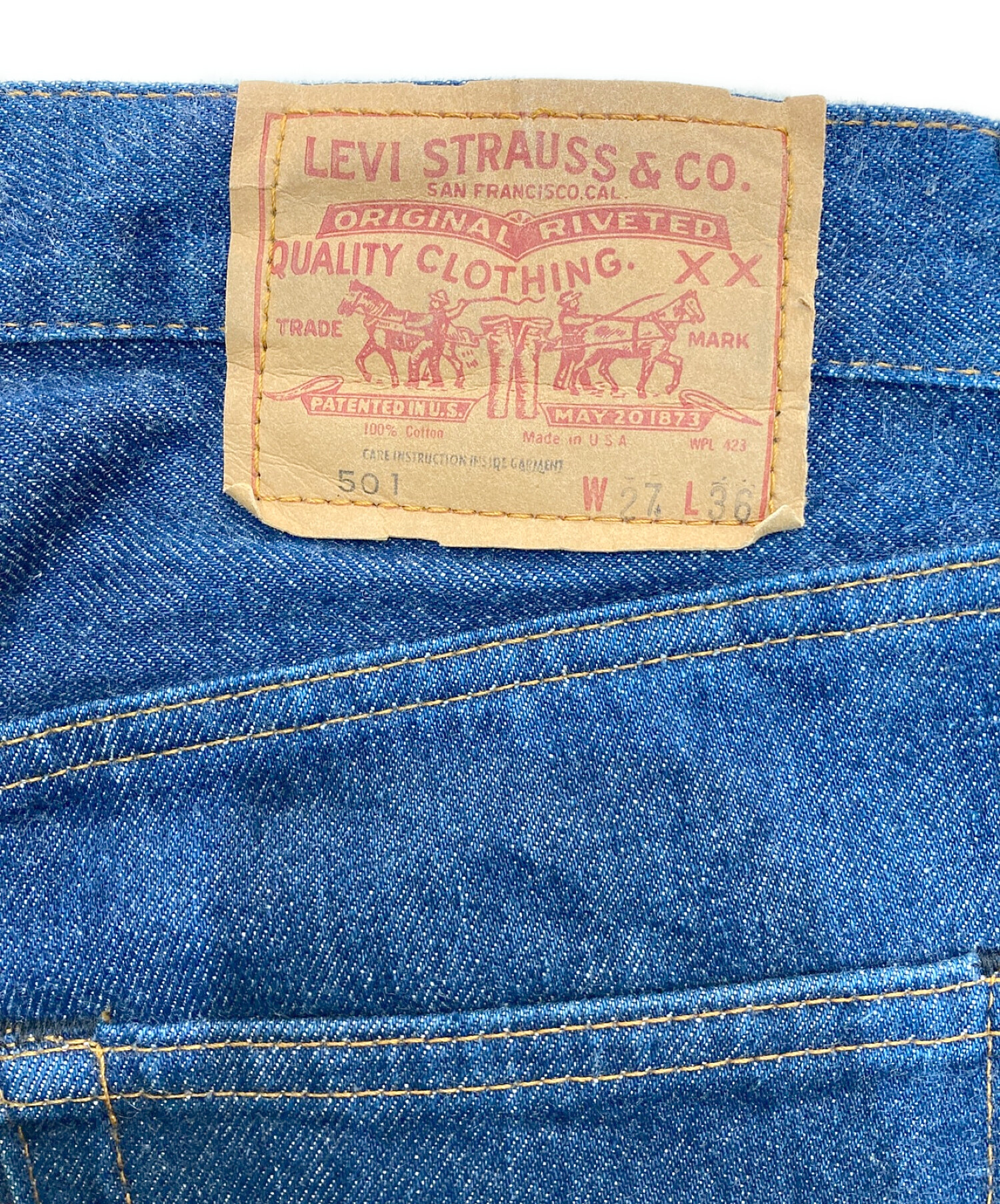 中古・古着通販】LEVI'S (リーバイス) 501デニムパンツ USA製 赤耳 80s 黒カン 濃紺 インディゴ サイズ:W27  L36｜ブランド・古着通販 トレファク公式【TREFAC FASHION】スマホサイト