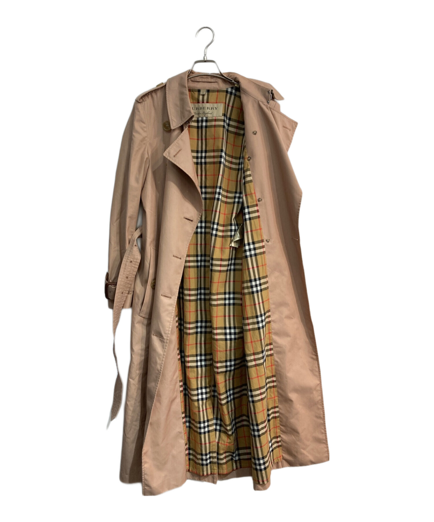 中古・古着通販】BURBERRY (バーバリー) Tropical Gabardine TrencCoat 4075804  トロピカルギャバジントレンチコート 裏地ノバチェック ピンク サイズ:UK6｜ブランド・古着通販 トレファク公式【TREFAC  FASHION】スマホサイト