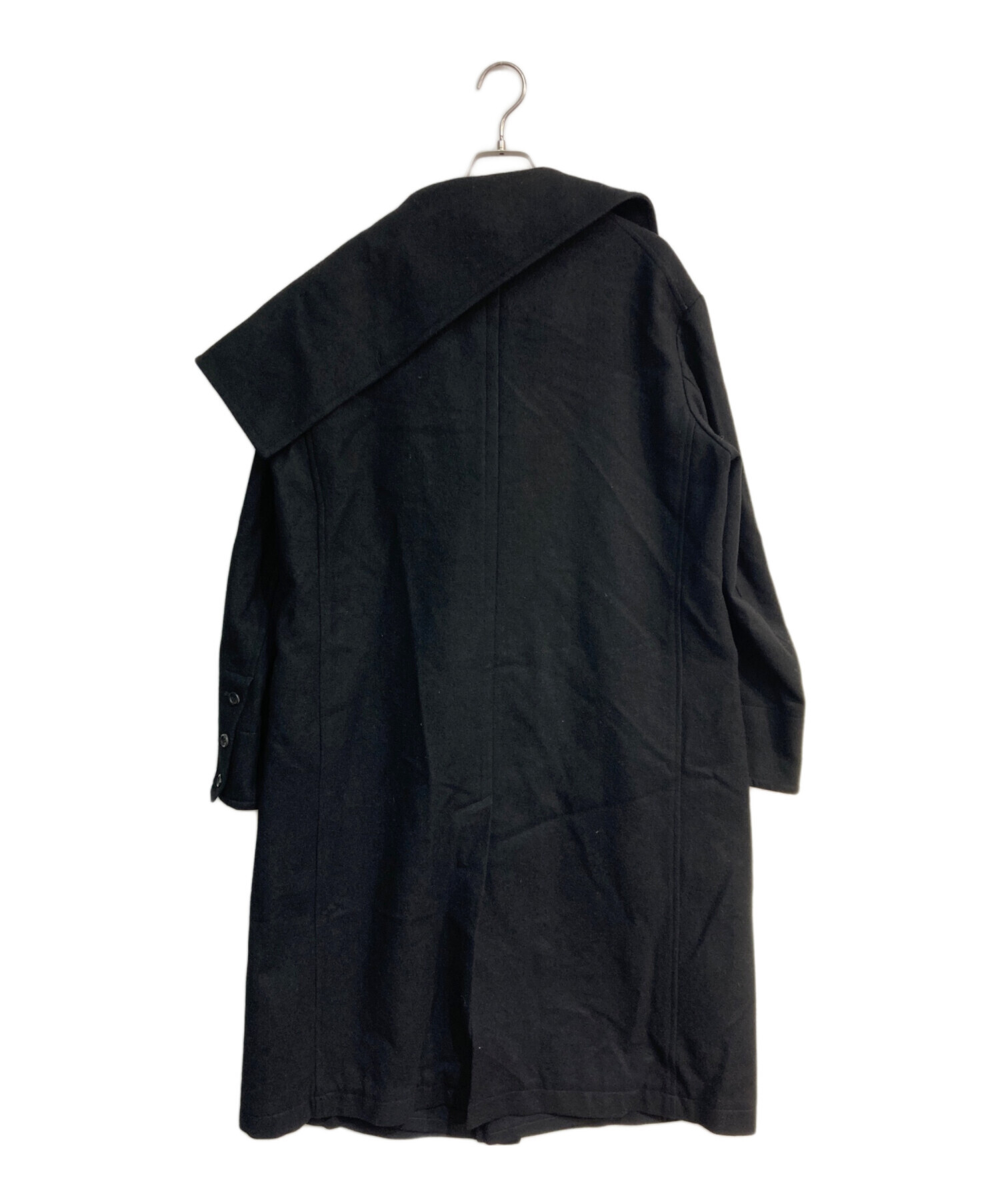 中古・古着通販】yohji yamamoto+noir (ヨウジヤマモトプリュスノアール) アシンメトリーウールコート 19AW NC-C01-102  ブラック サイズ:1｜ブランド・古着通販 トレファク公式【TREFAC FASHION】スマホサイト