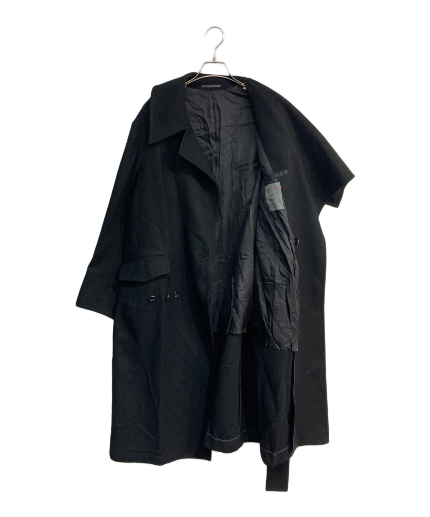 Yohji YAMAMOTO+NOIR (ヨウジヤマモトプリュスノアール) アシンメトリーウールコート 19AW NC-C01-102 ブラック サイズ:1 レディース その他コート 中古・古着