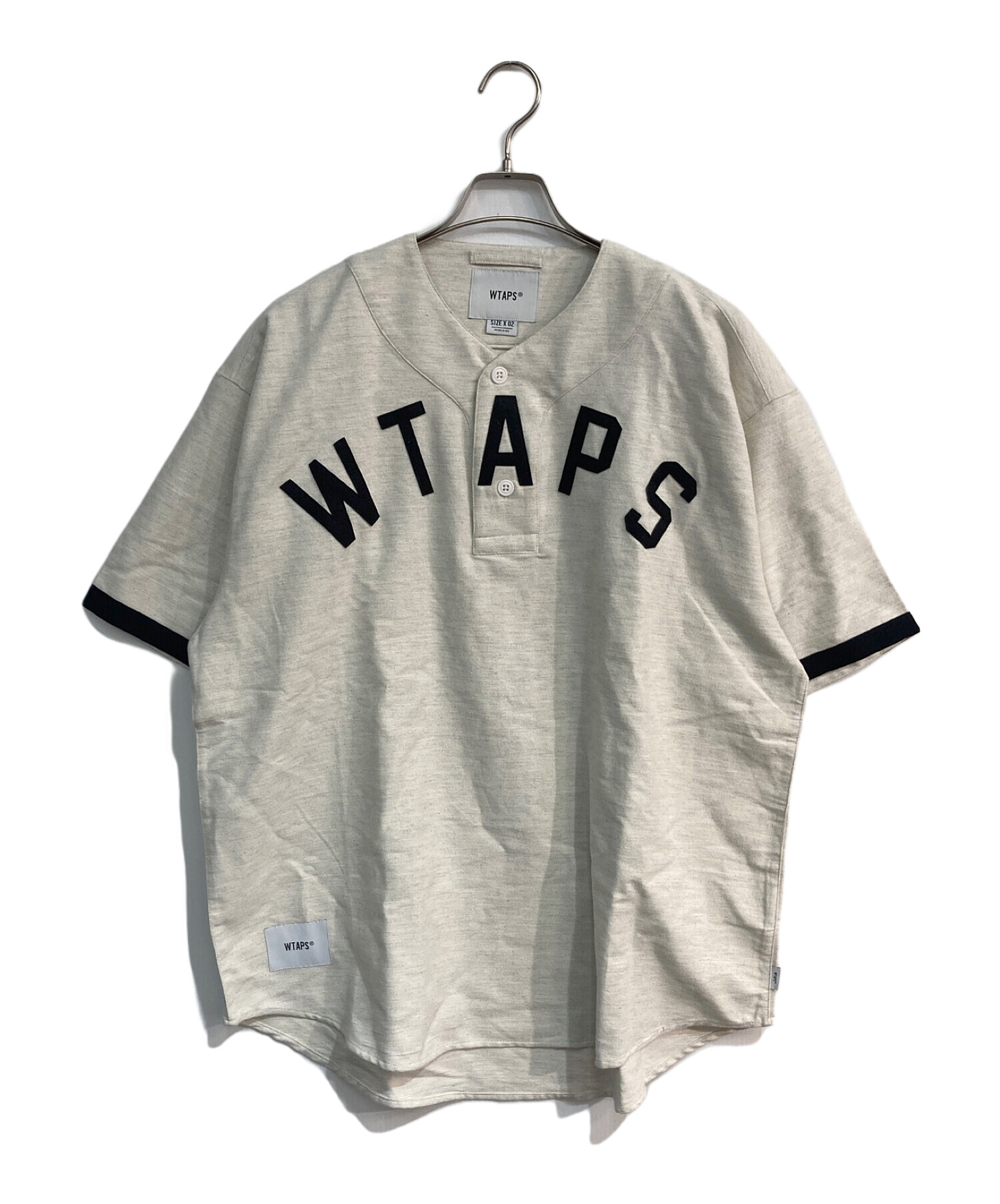 WTAPS (ダブルタップス) ベースボールシャツ 22SS 221TQDT-SHM06 ベージュ サイズ:2