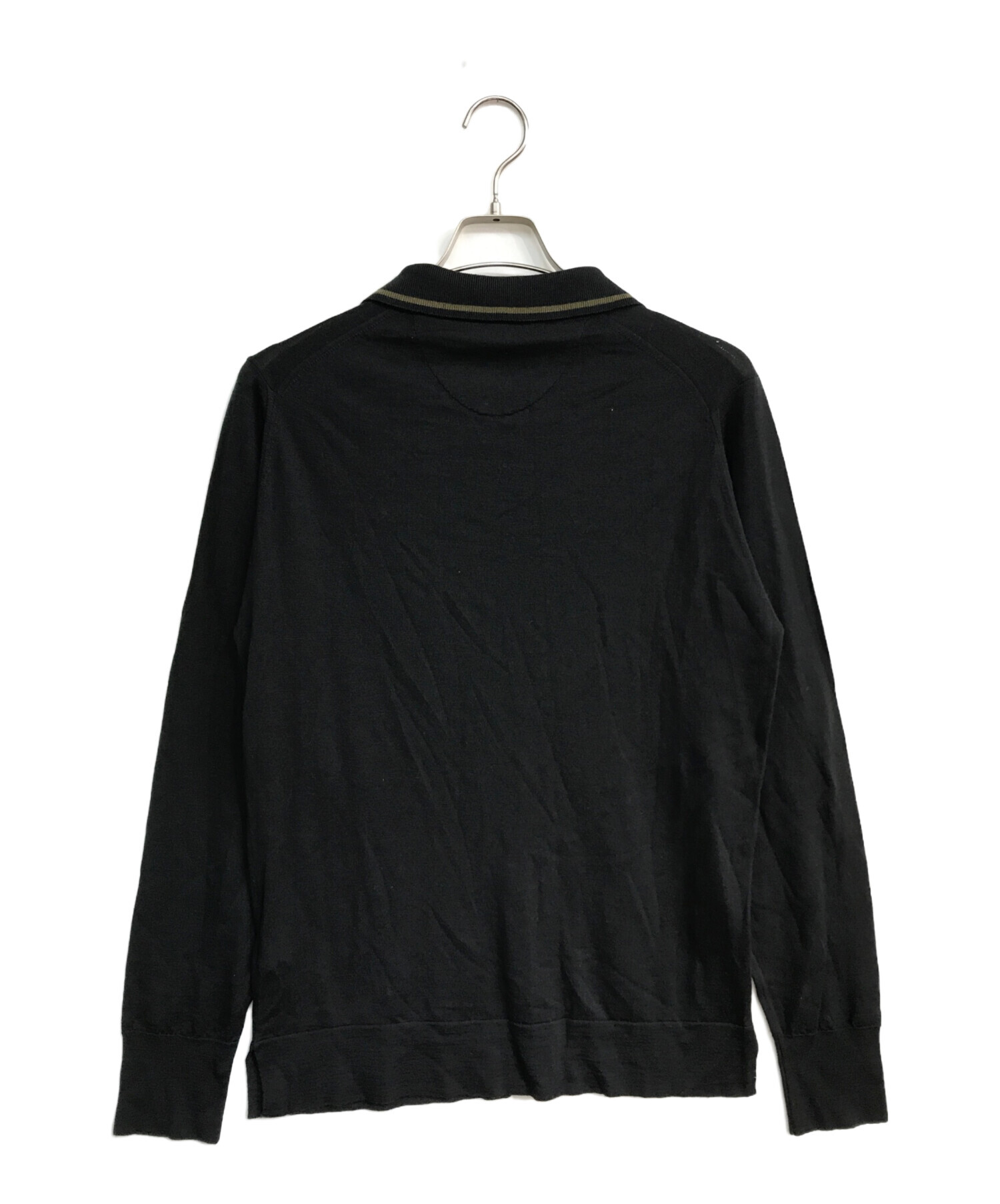 JOHN SMEDLEY (ジョンスメドレー) MARGARET HOWELL (マーガレットハウエル) ニットポロシャツ　579-8260001  ブラック サイズ:L