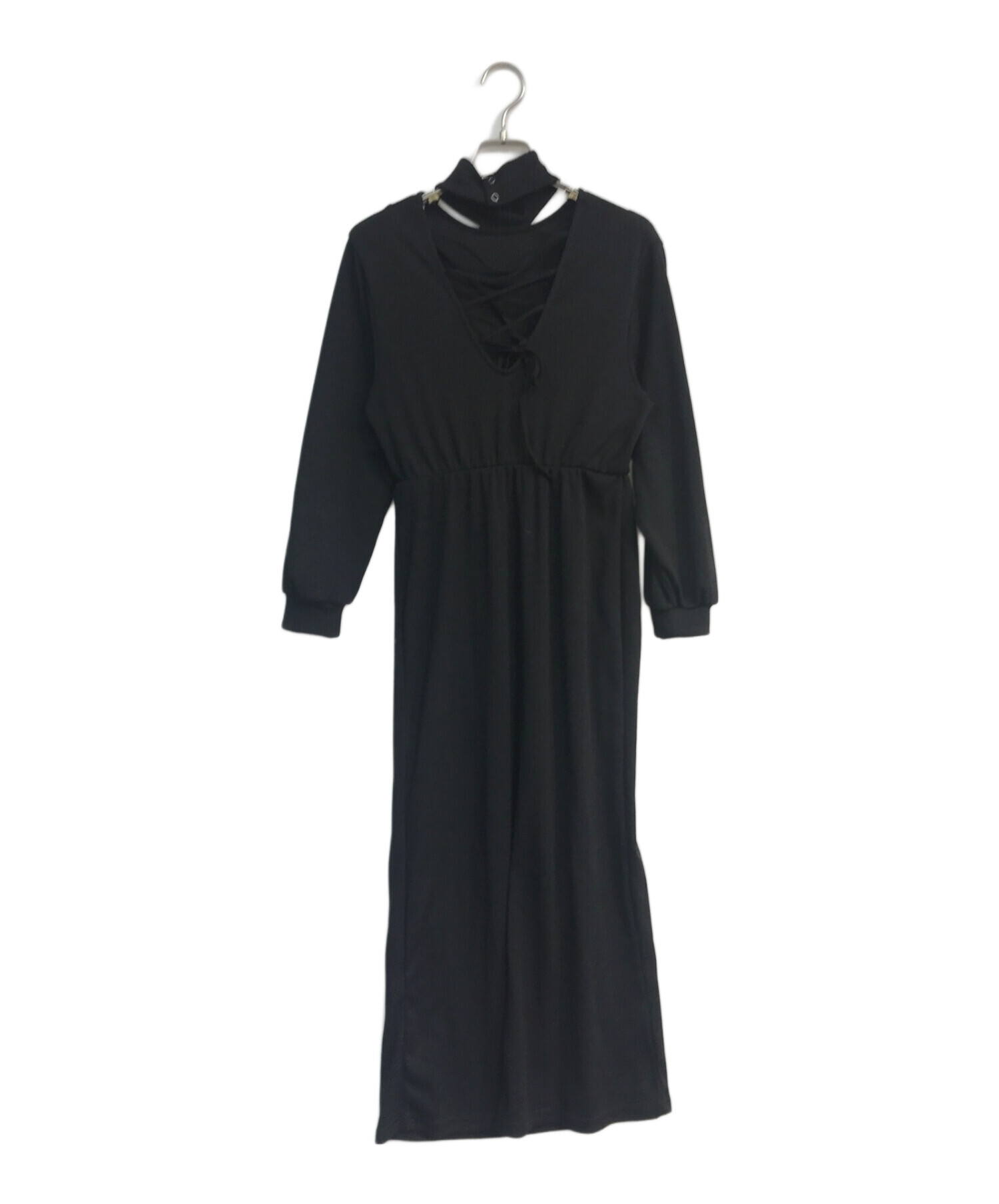 中古・古着通販】HER LIP TO (ハーリップトゥ) Back Lace-up Ribbed Dress HLT2009083 ブラック  サイズ:M｜ブランド・古着通販 トレファク公式【TREFAC FASHION】スマホサイト