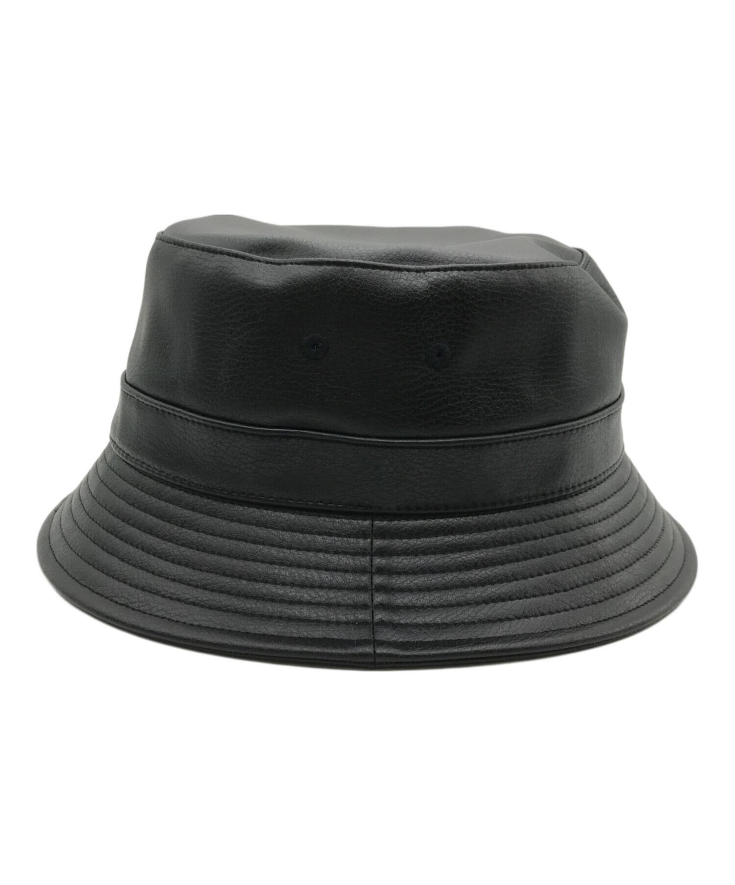 WTAPS (ダブルタップス) BUCKET 03/HAT/SYNTHETIC　232HCDT-HT17　フェイクレザーバケットハット ブラック  サイズ:3