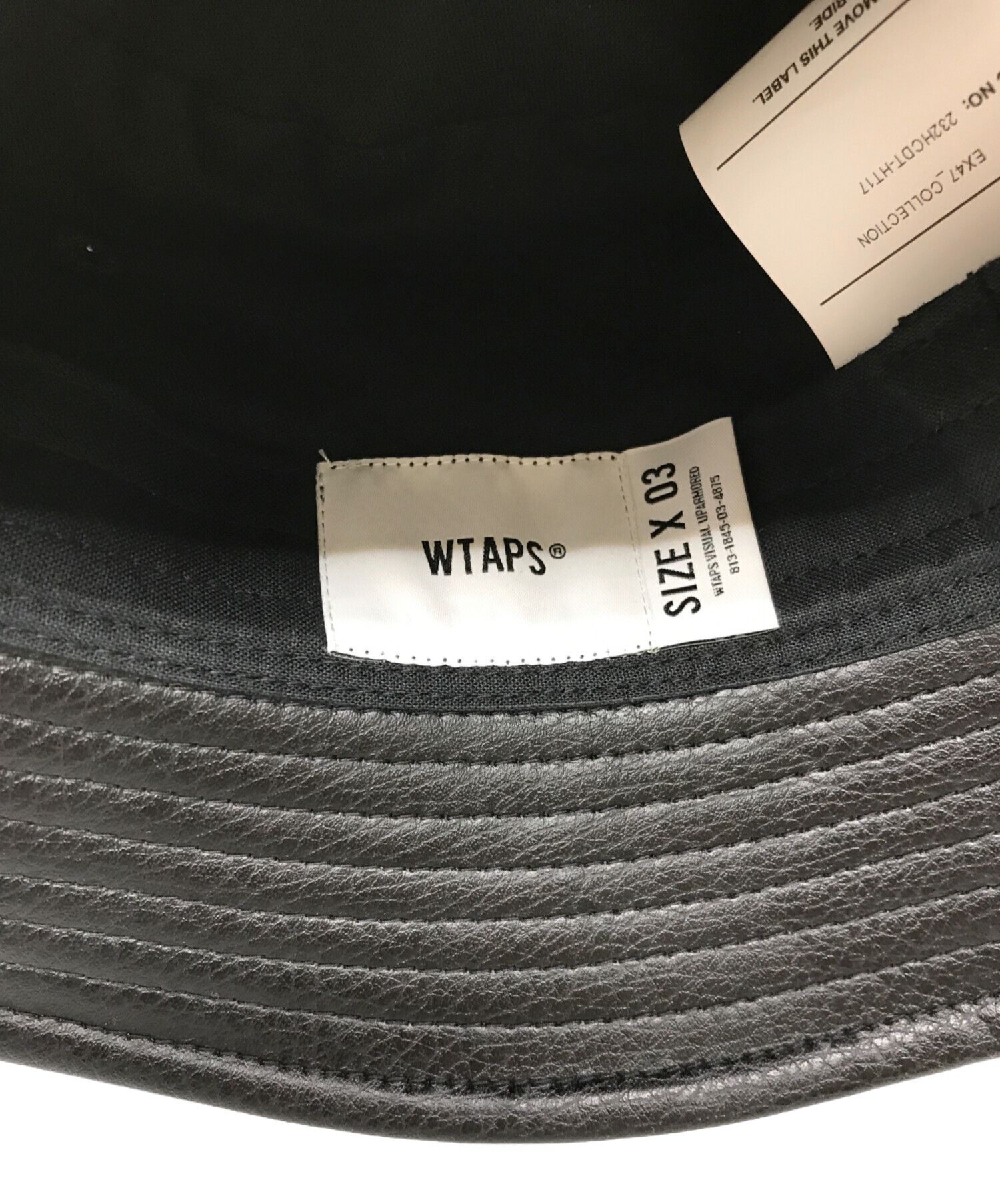 WTAPS (ダブルタップス) BUCKET 03/HAT/SYNTHETIC　232HCDT-HT17　フェイクレザーバケットハット ブラック  サイズ:3