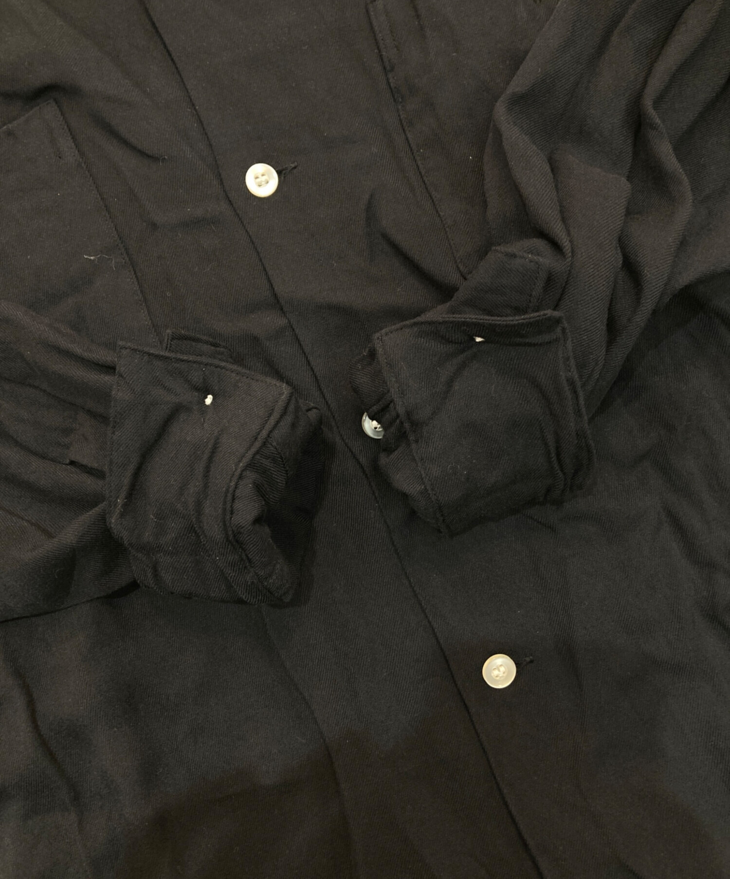 ARP　GABANARO (エーアールピー ガバナロ) Rayon Gabardine Loop Collar Shirt　 GABANARO  Collection ブラック サイズ:16-33