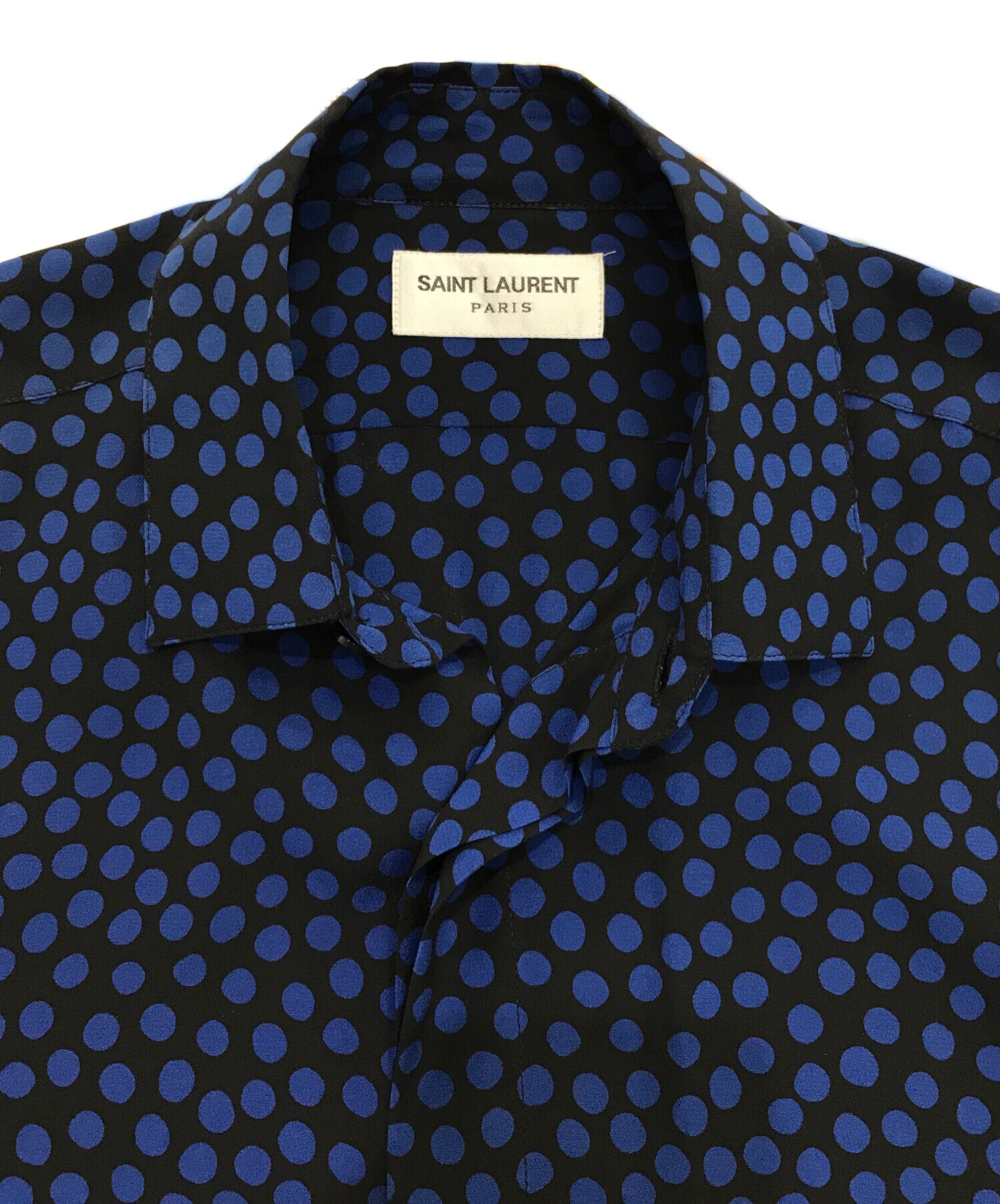 中古・古着通販】Saint Laurent Paris (サンローランパリ) ランダムドット ロングスリーブシャツ 646850 Y3E71 ブルー×ブラック  サイズ:36｜ブランド・古着通販 トレファク公式【TREFAC FASHION】スマホサイト