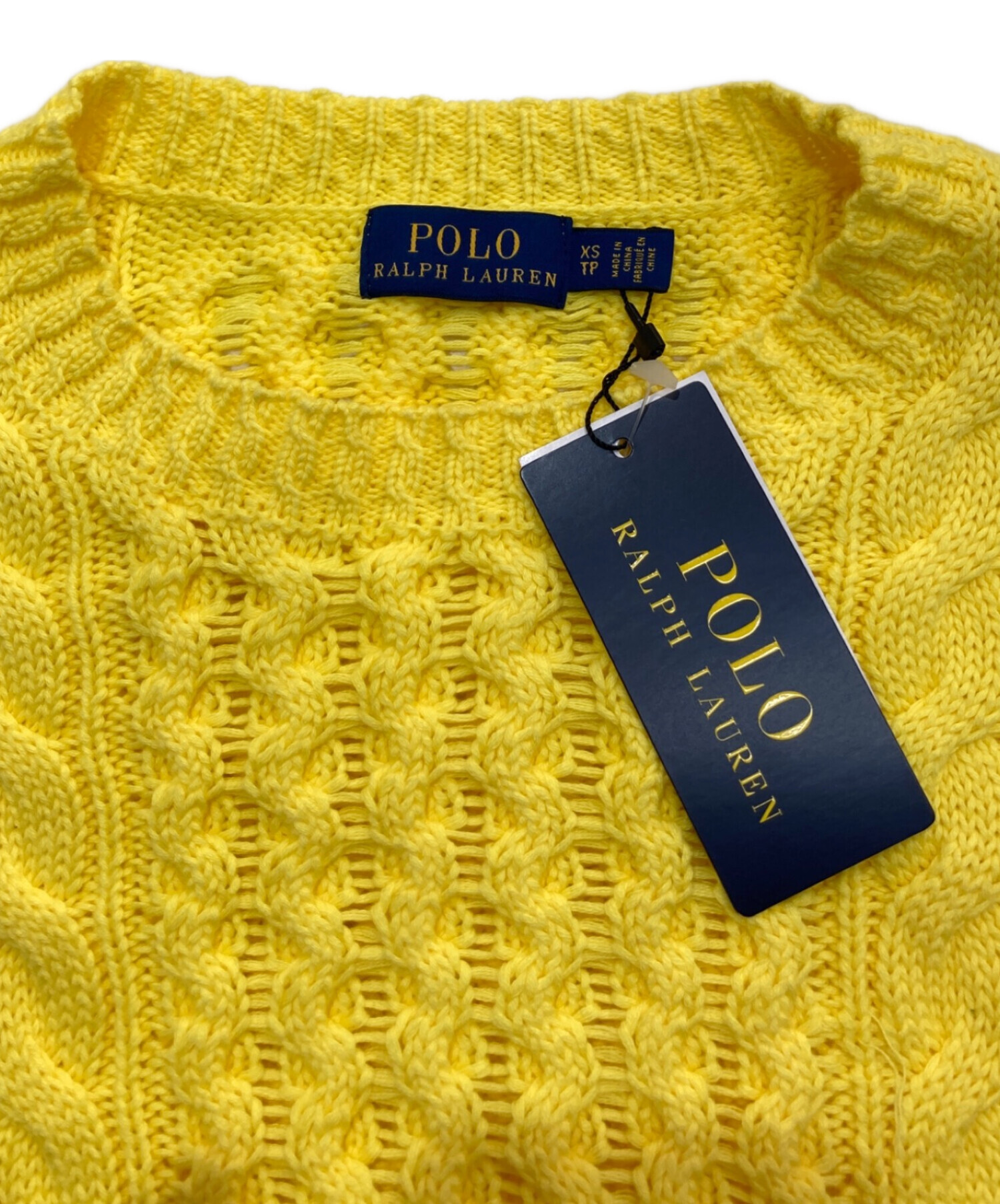 中古・古着通販】POLO RALPH LAUREN (ポロ・ラルフローレン) ケーブルニット イエロー サイズ:XS 未使用品｜ブランド・古着通販  トレファク公式【TREFAC FASHION】スマホサイト