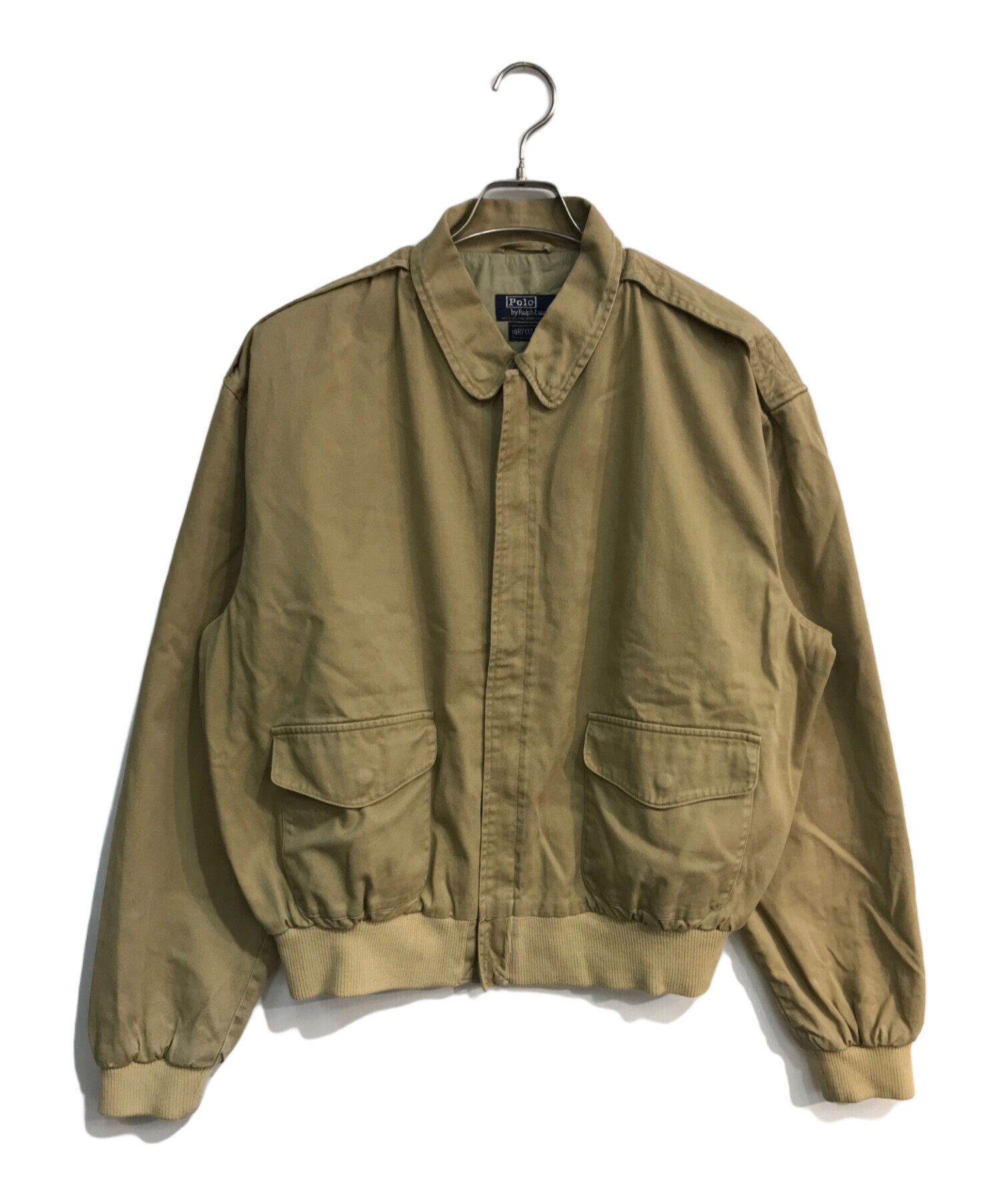 POLO RALPH LAUREN (ポロ・ラルフローレン) コットンA-2ジャケット USA製 ベージュ サイズ:XL