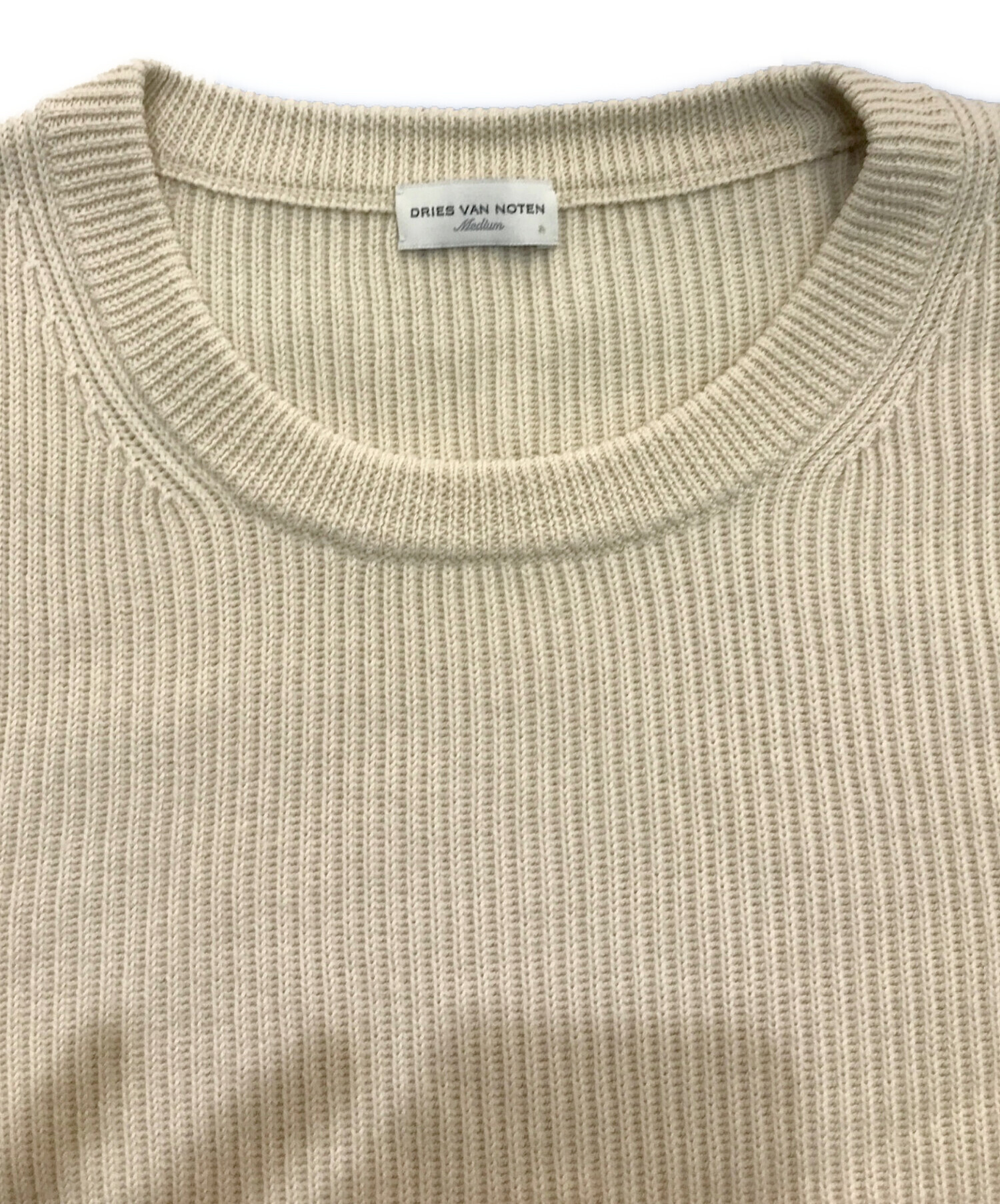 中古・古着通販】DRIES VAN NOTEN (ドリスヴァンノッテン) リブニット 2102907 ベージュ サイズ:M｜ブランド・古着通販  トレファク公式【TREFAC FASHION】スマホサイト