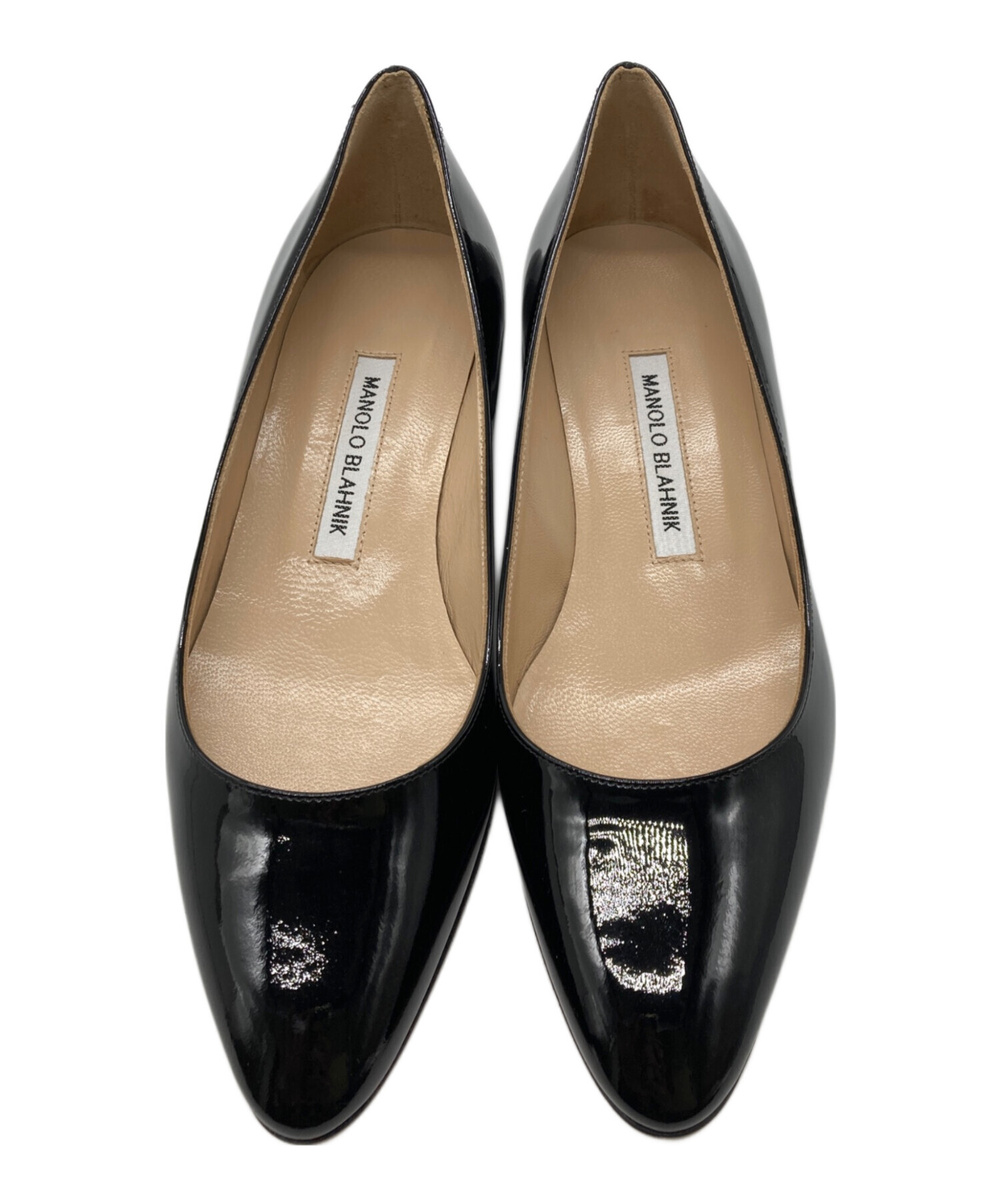 Manolo Blahnik (マノロブラニク) LISTONYエナメルパンプス　220-0647-0002 ブラック サイズ:37