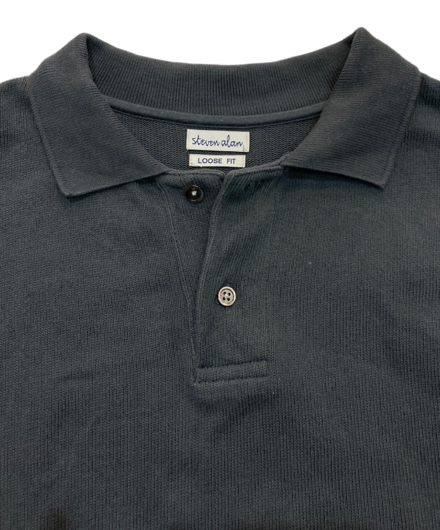 STEVEN ALAN (スティーブンアラン) LOWGG CTN LONG SLEEVE POLOSHIRT」　8112-199-0387 グレー  サイズ:M