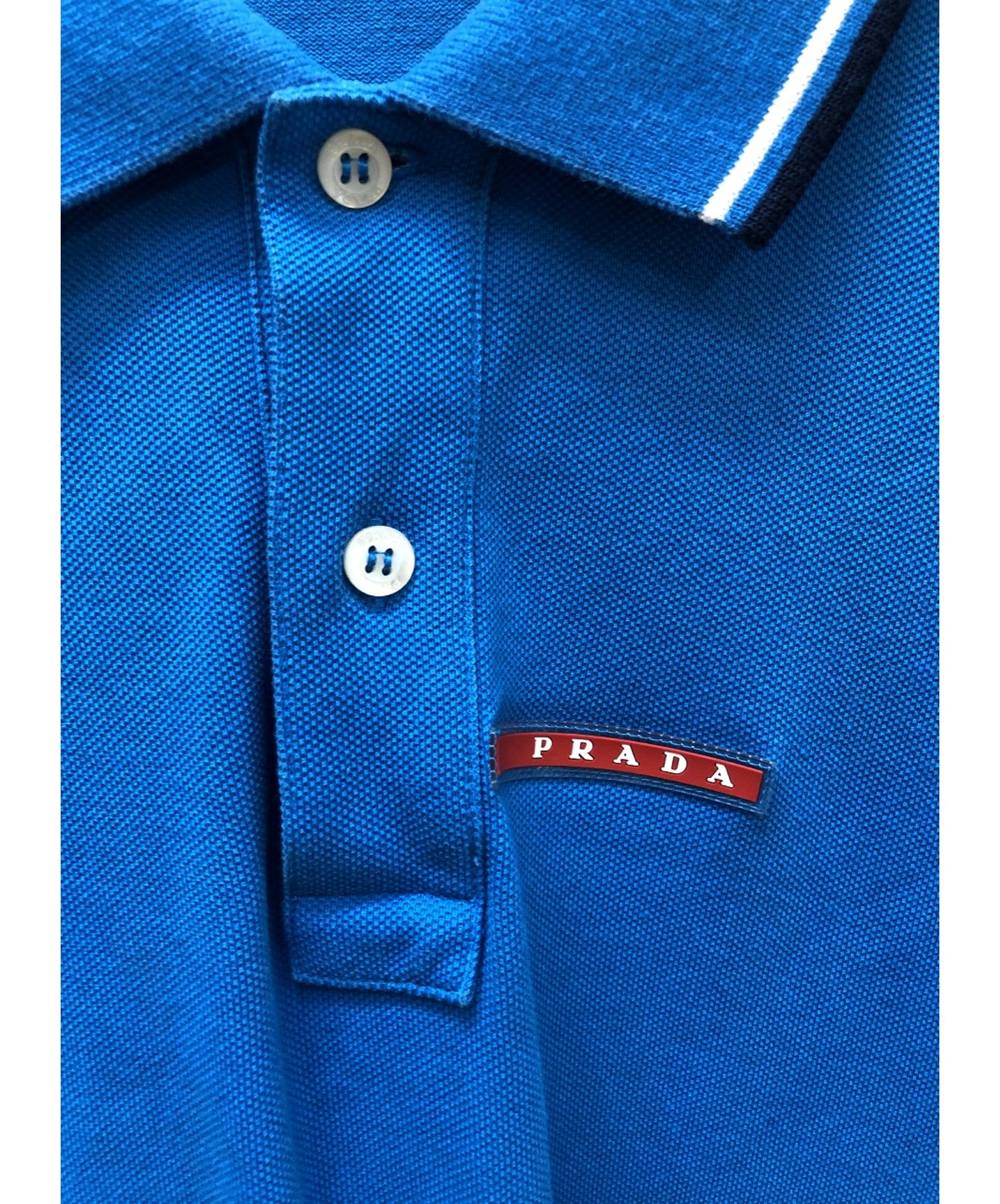 中古・古着通販】PRADA (プラダ) ポロシャツ ブルー サイズ:SIZE L