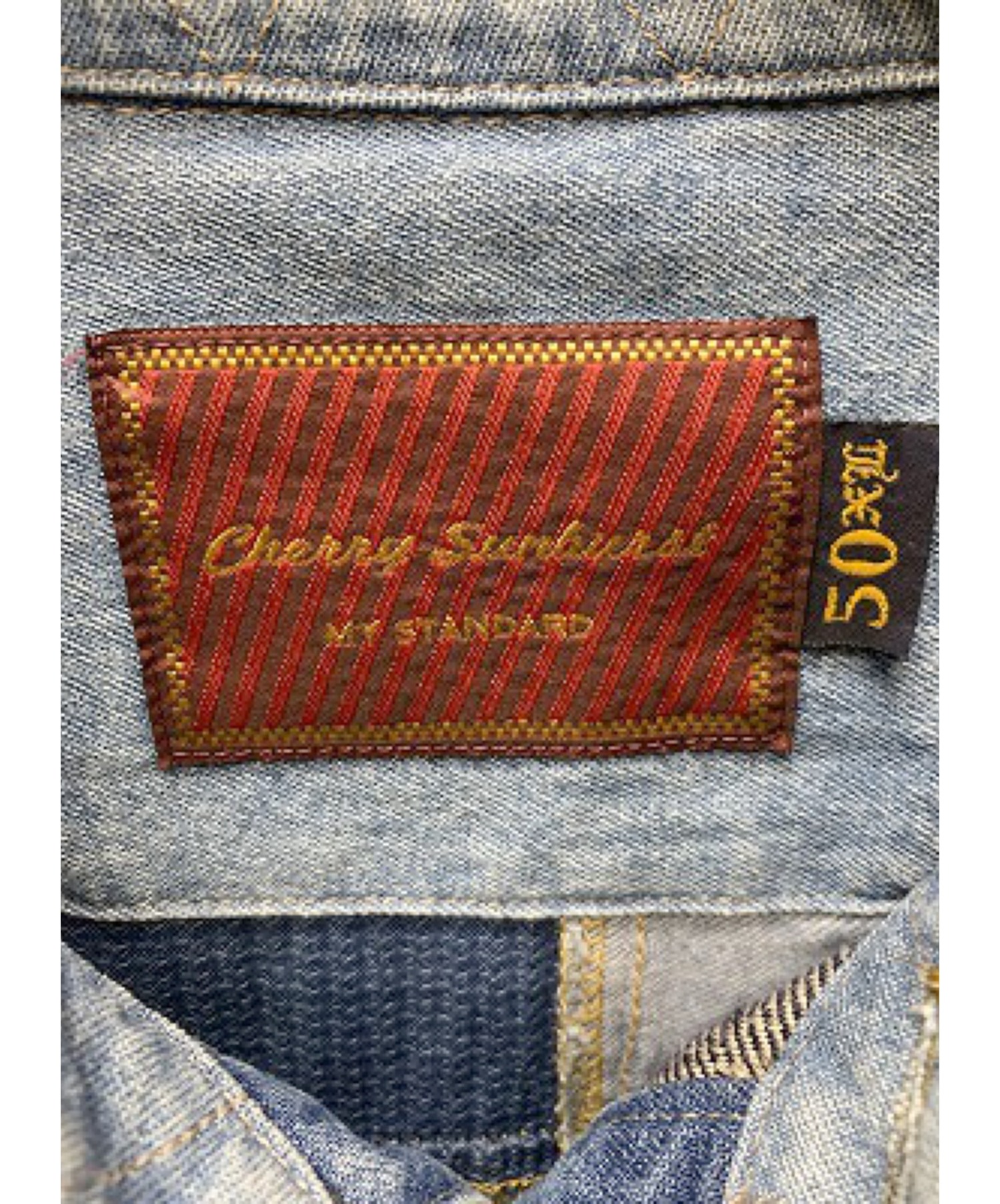 cherry sunburst (チェリーサンバースト) パッチワークデニムジャケット ブルー サイズ:SIZE50　（M-L）